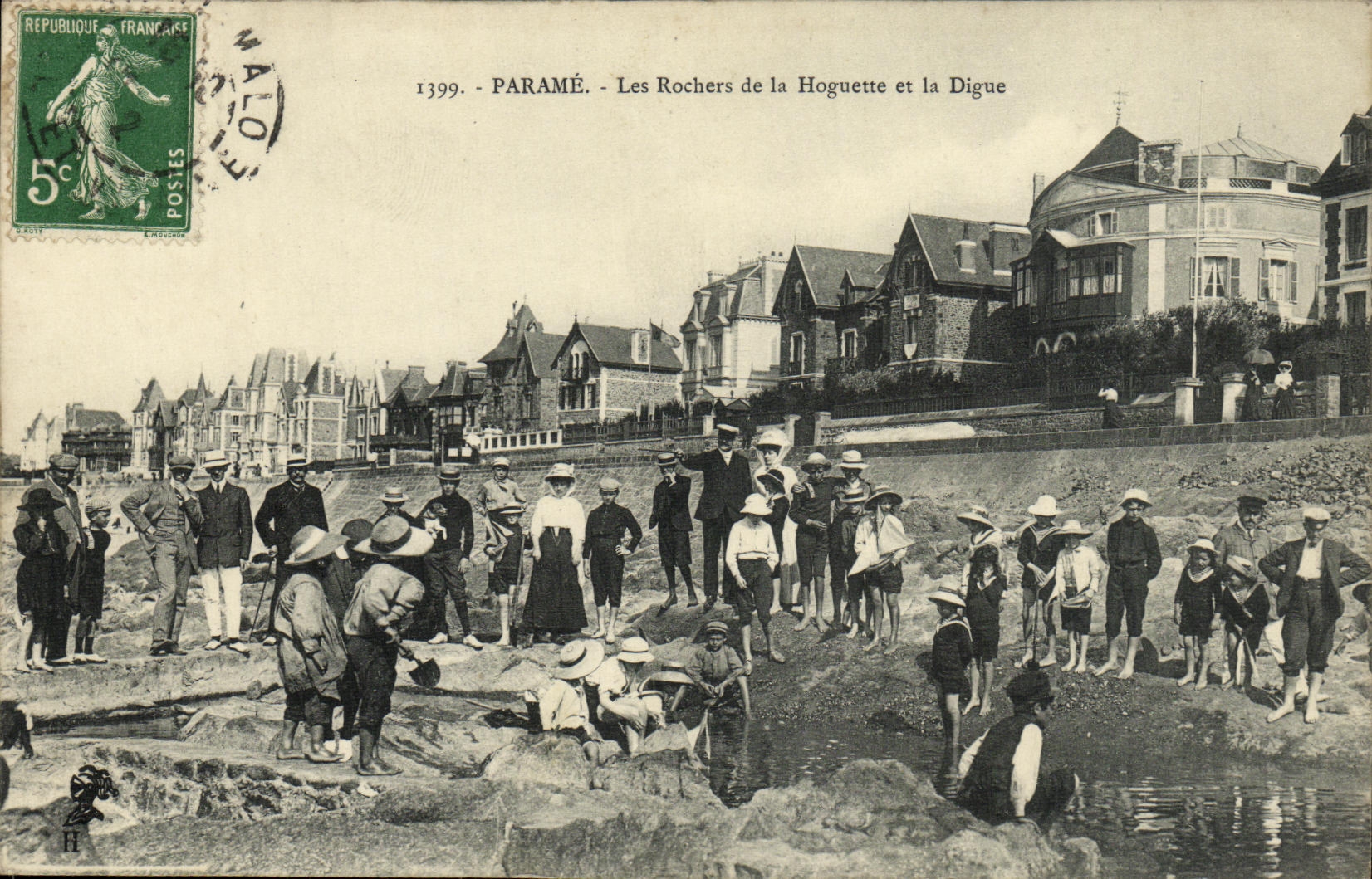 CPA Parame Les Rochers de la Hoguette et la Digue Enfants