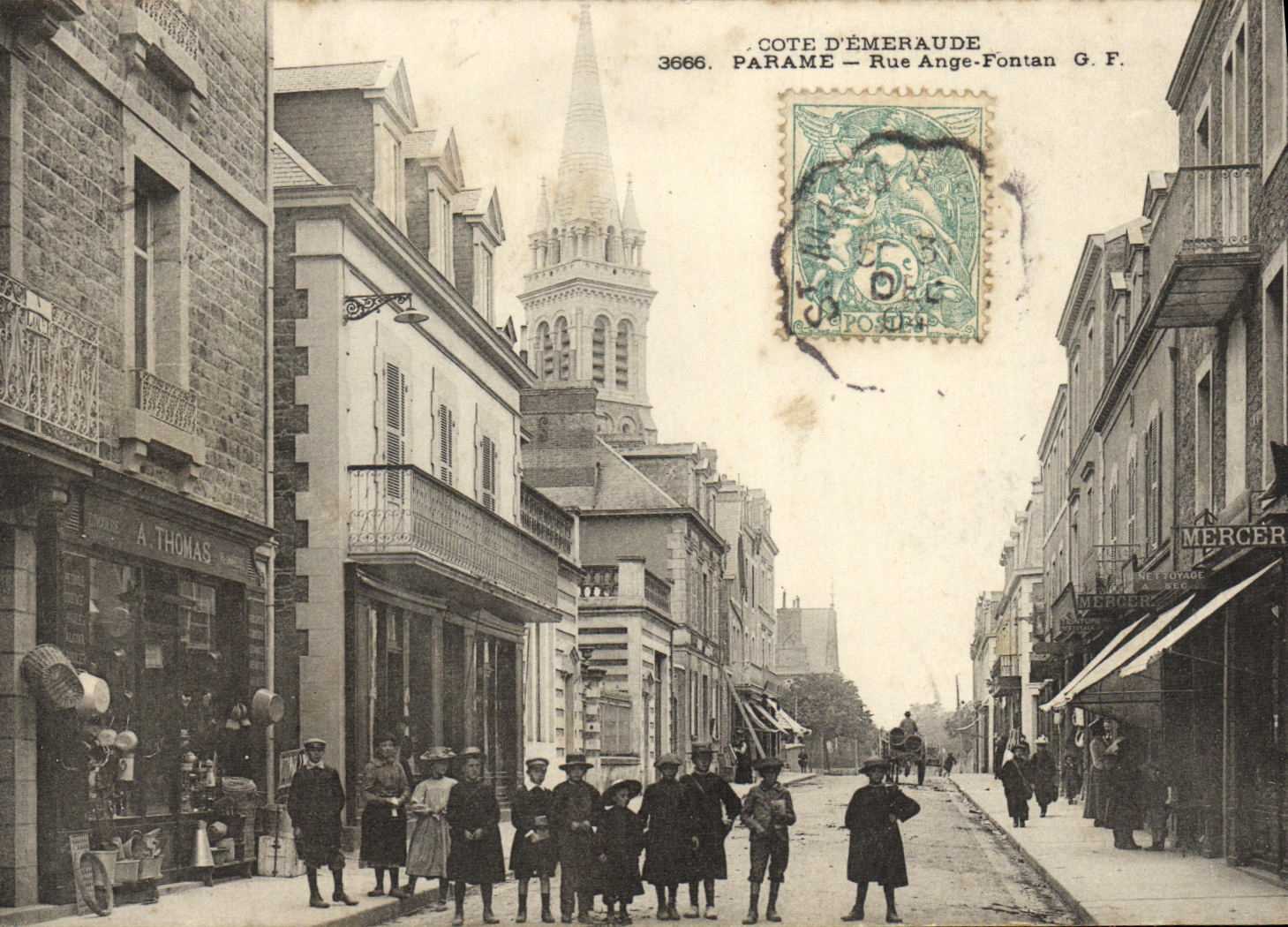 CPA Parame Rue Ange Fontan Enfants Mercerie