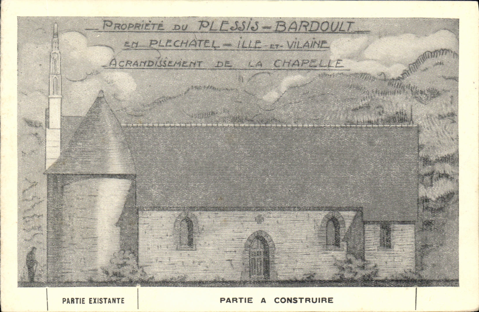 VINTAGE POSTCARD Property of Plessis Bardoult Enlarging of the vault