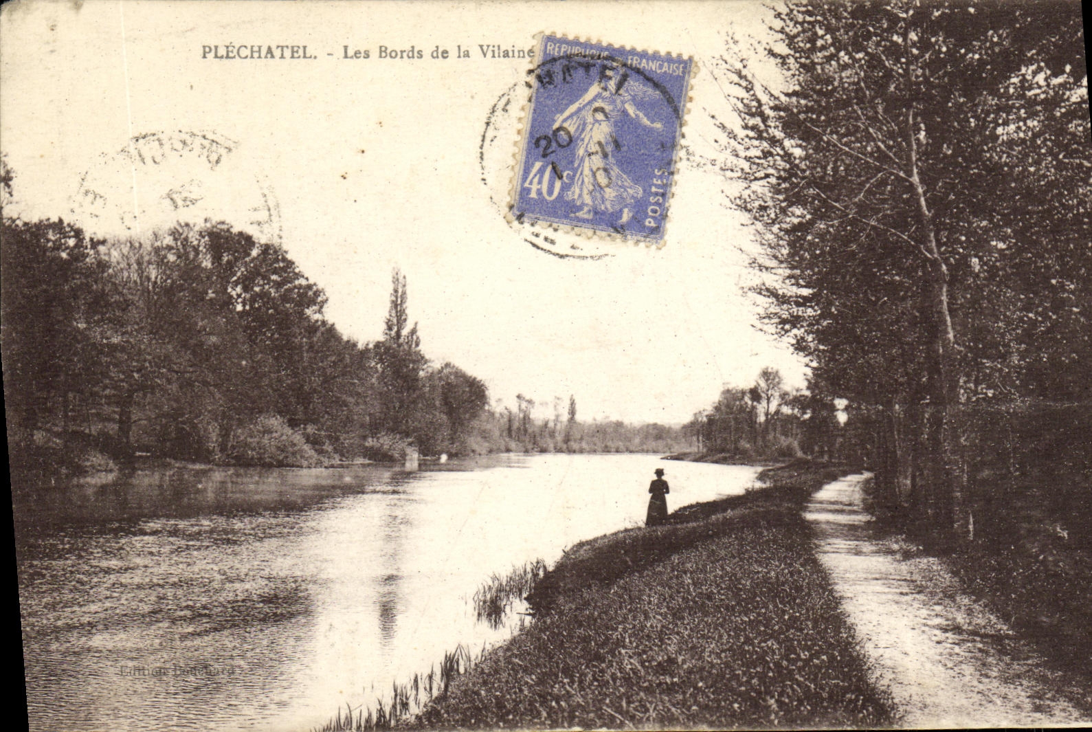 VINTAGE POSTCARD Plechatel edges of the Unpleasant one