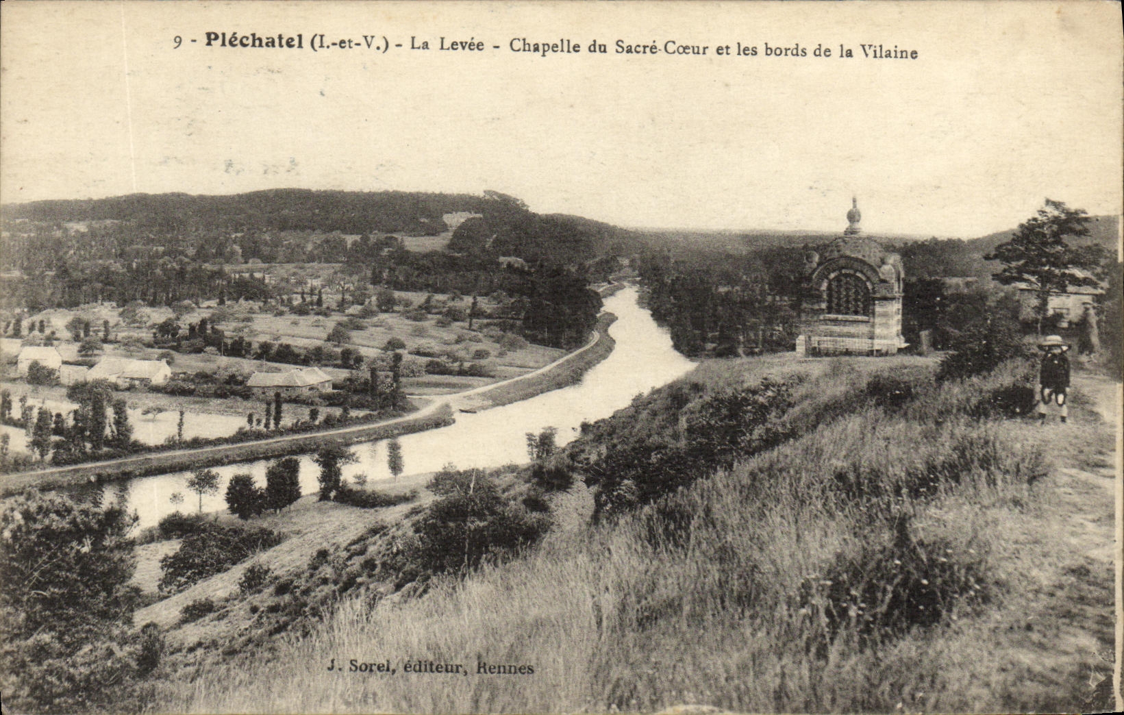 VINTAGE POSTCARD Plechatel the Lifting Vault of the Sacring Heart and edges of the Unpleasant one