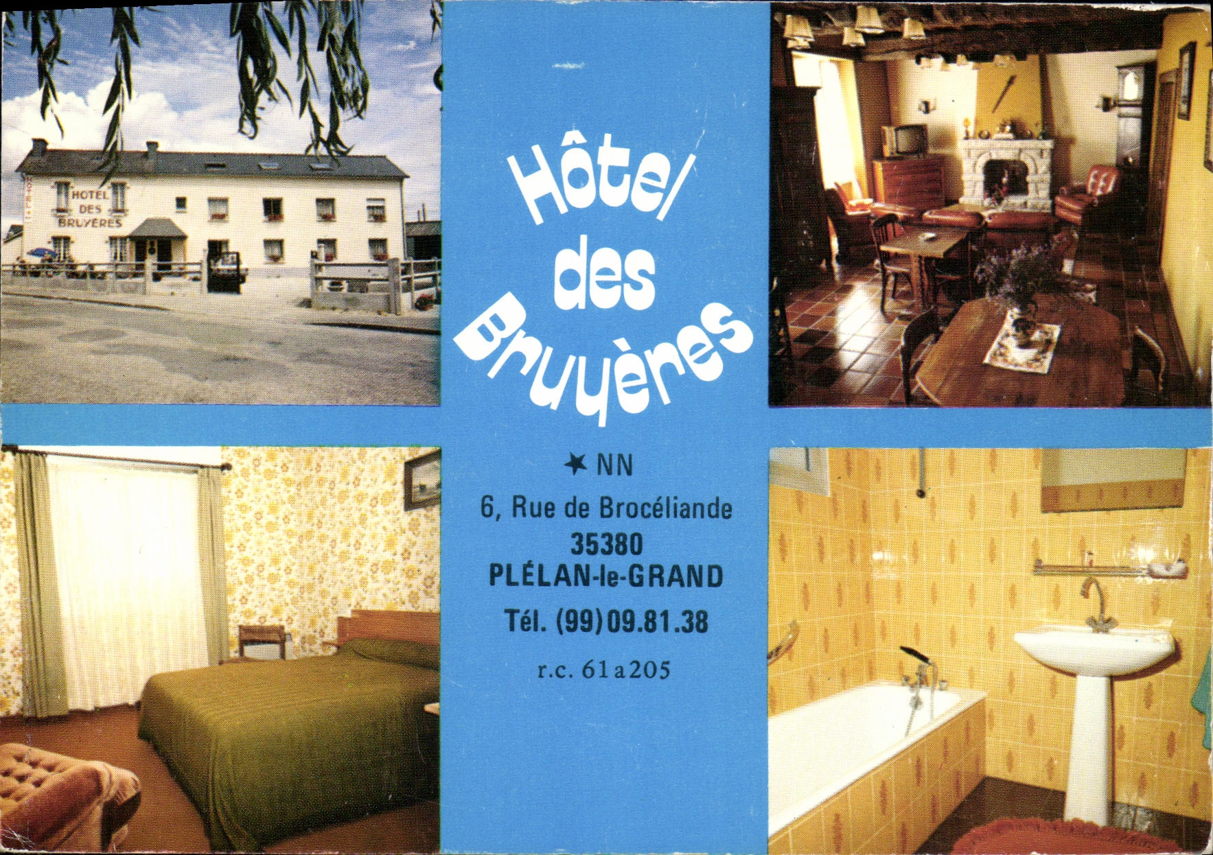 MODERN CARD hotel of the Heathers Street of Broceliande Plelan the Great restaurant