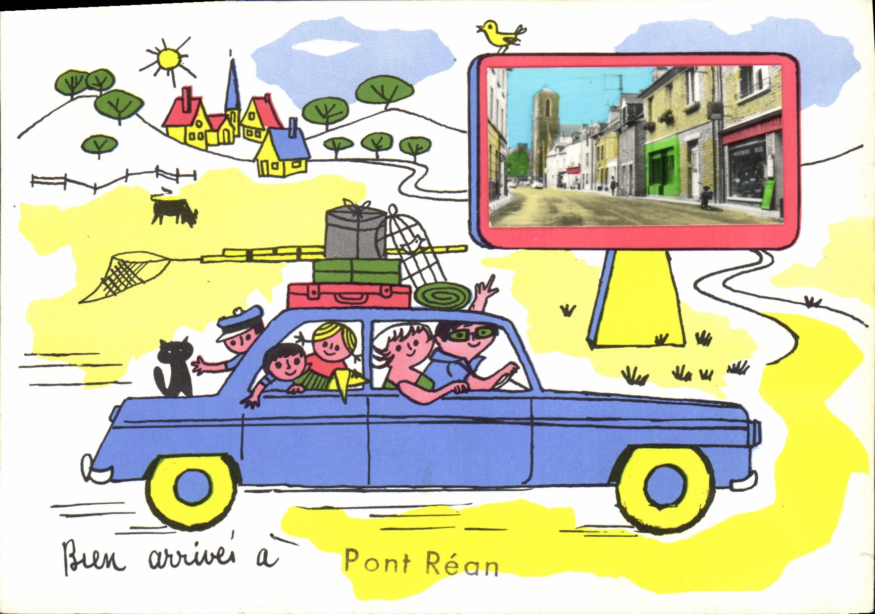 MODERN CARD Bien arrive has Pont Rean Automobile