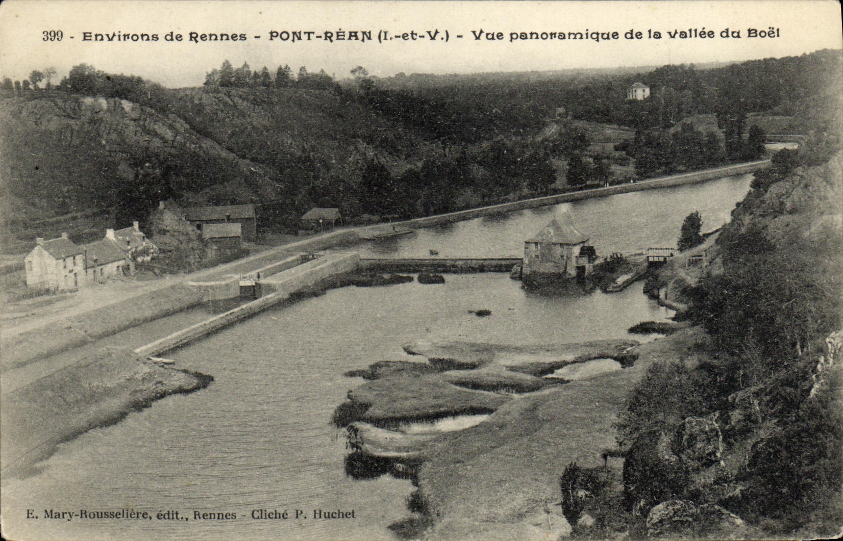 VINTAGE POSTCARD Surroundings of Rennes Rean Bridge Panoramic View of the Valley of Boel