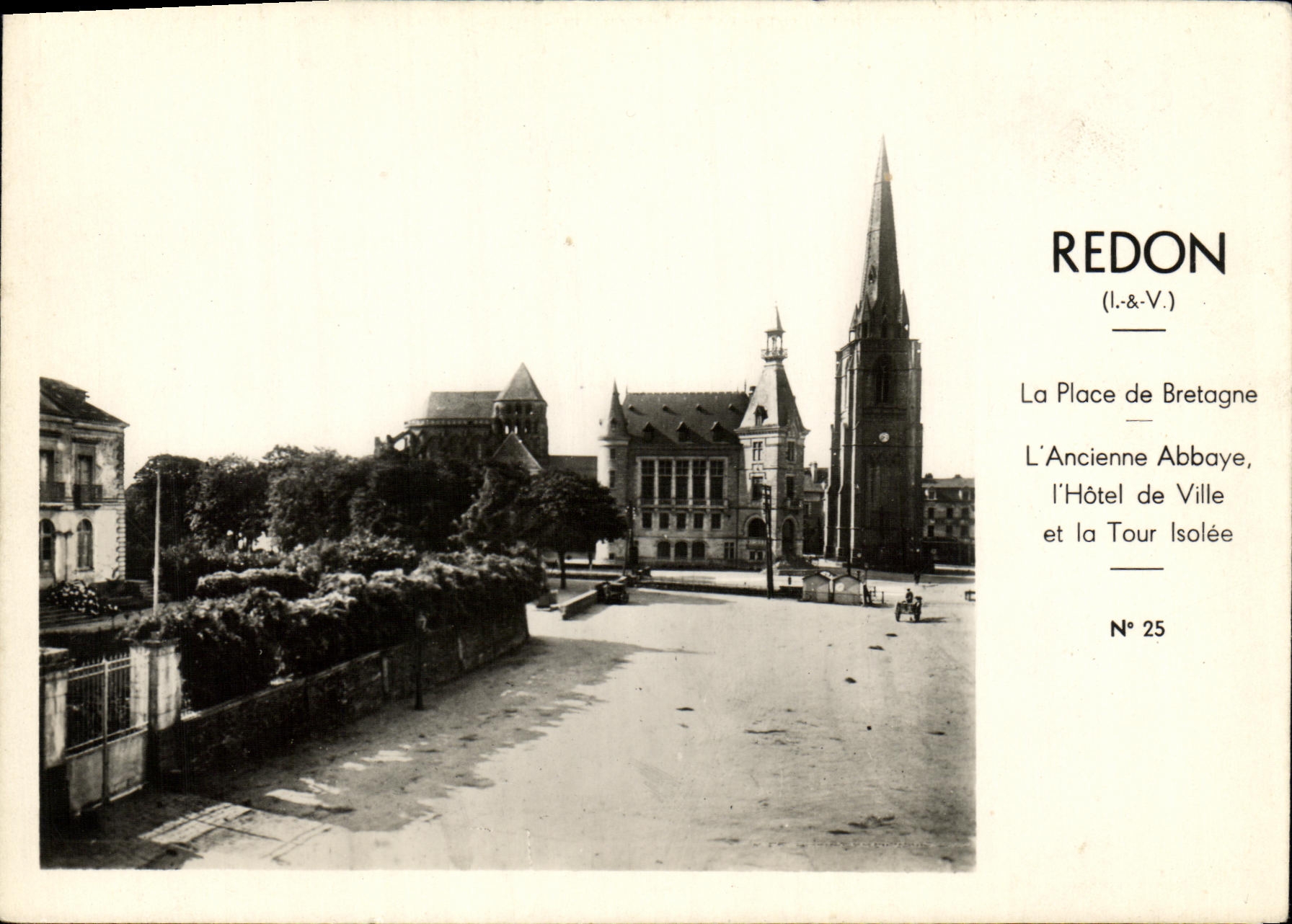 MODERN CARD Redon the Place of Brittany L old Abbey L hotel of Cheap and the Tower lsolee