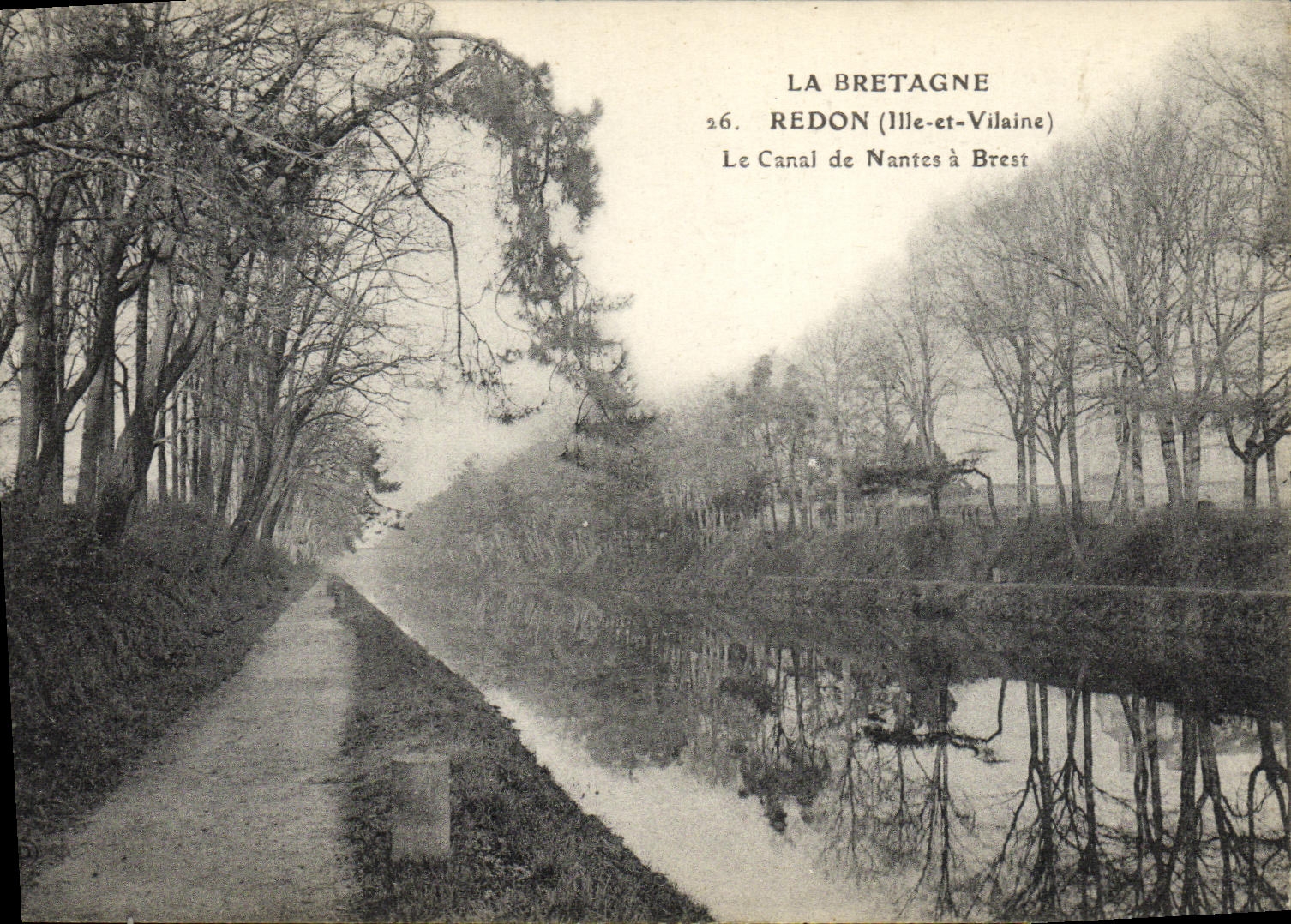 La POSTAL Redon de la VENDIMIA el canal de Nantes tiene Brest
