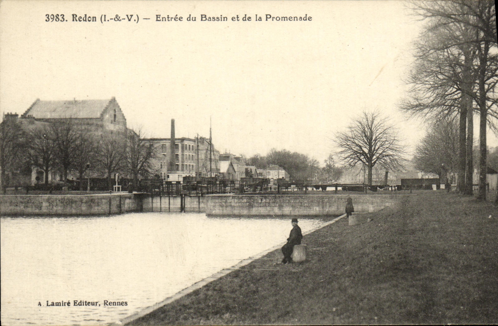 POSTAL Redon de la VENDIMIA entrado del lavabo y del Promeande