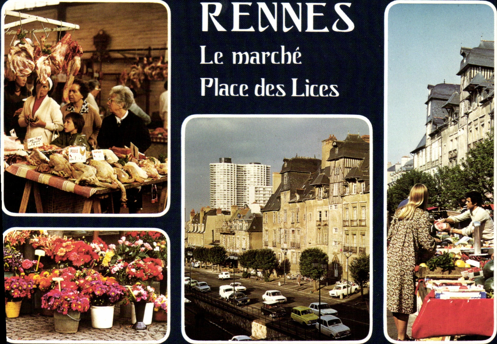 MODERN CARD Rennes Market Place of the Strings Old houses Hotels of the Valley and Mohan