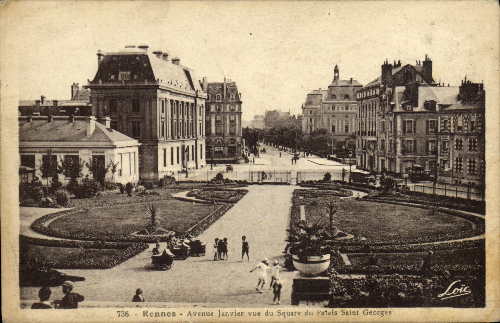 CPA Rennes Avenue Janvier vue du Square du palais Saint Georges