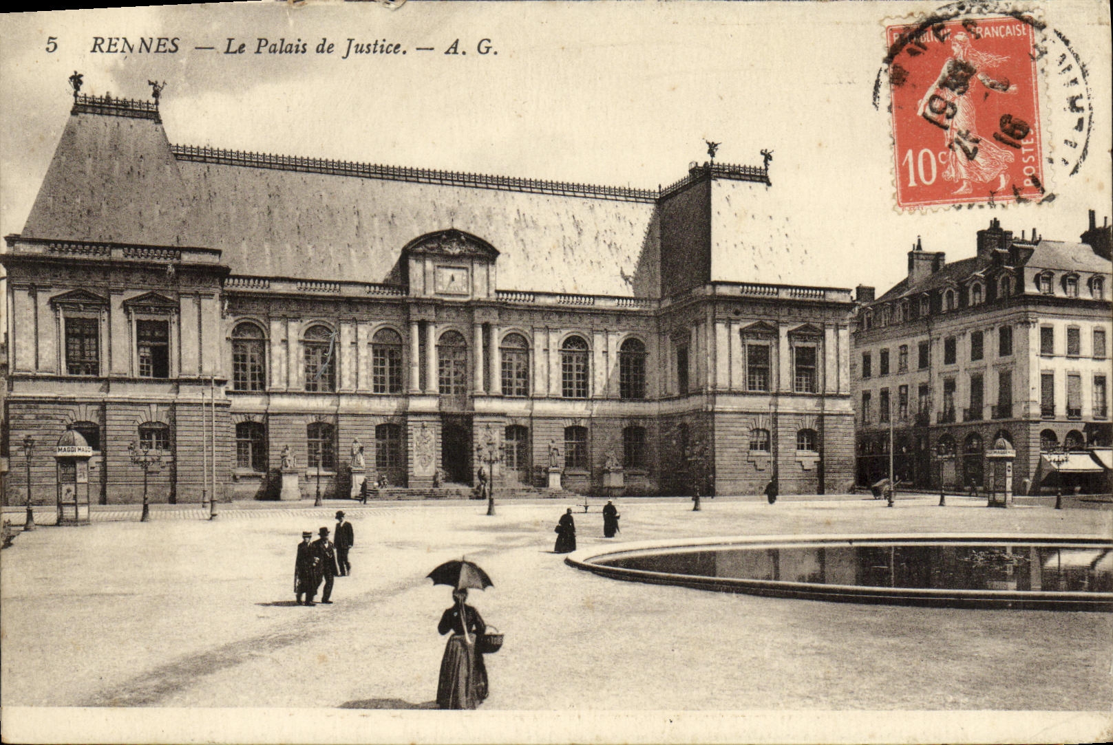 VINTAGE POSTCARD Rennes the Palate of Justcie