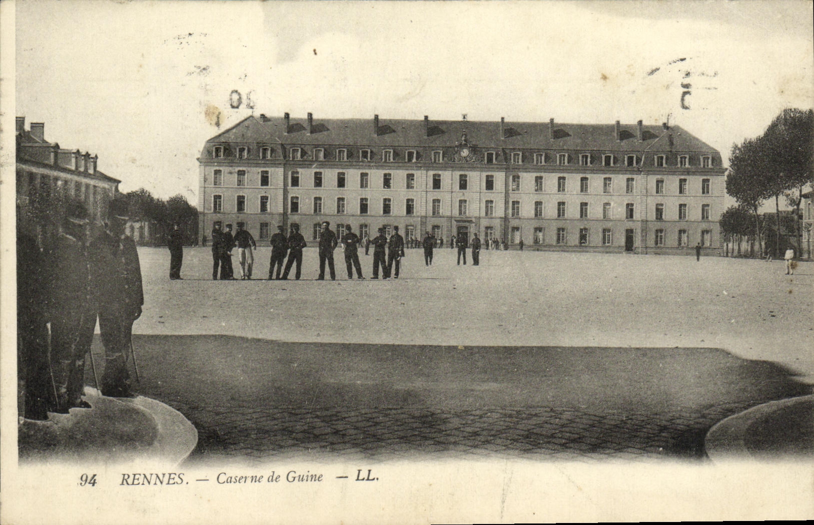 VINTAGE POSTCARD Rennes Barracks of Guine Militaria