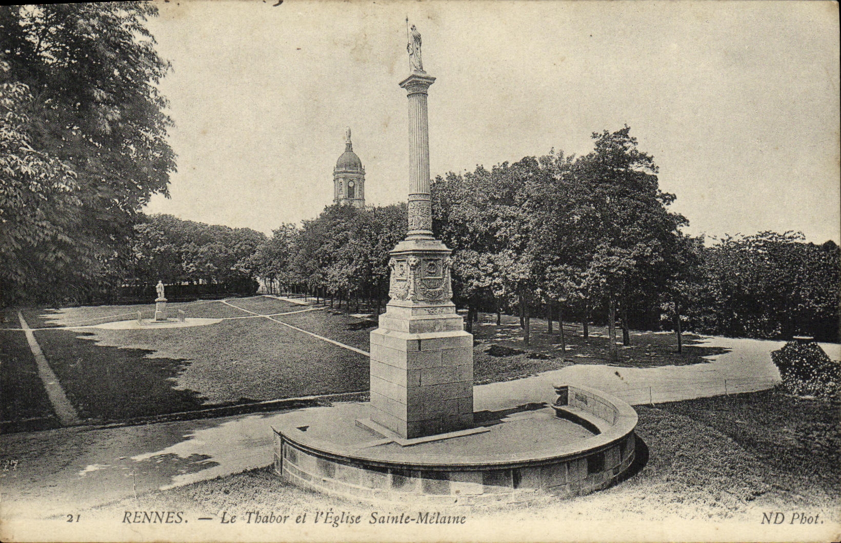VINTAGE POSTCARD Rennes Thabor and L Church Sainte Melaine