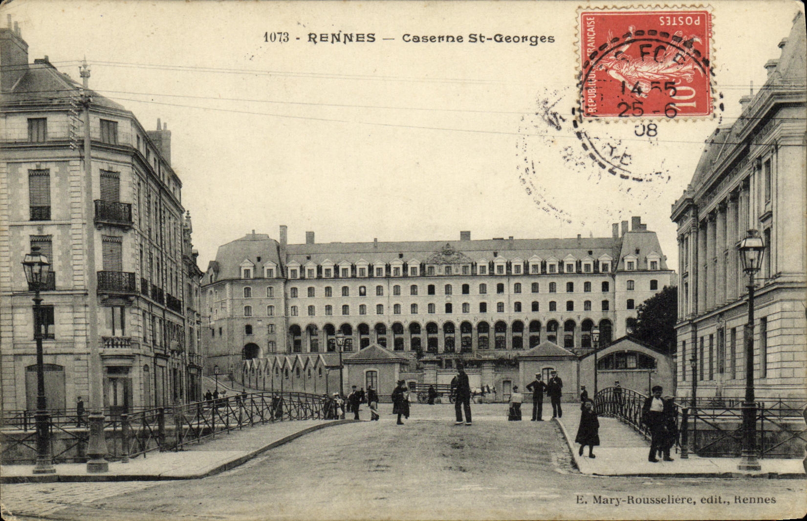 VINTAGE POSTCARD Rennes Barracks St Georges Militaria