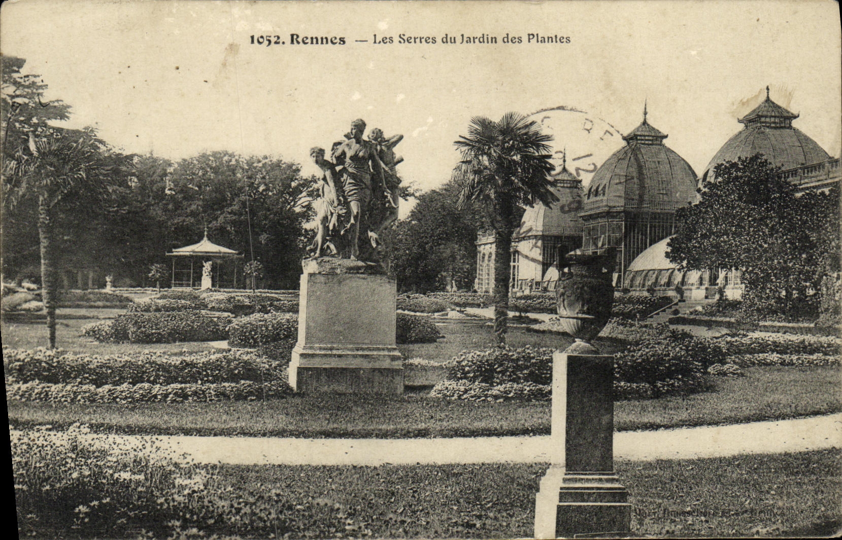VINTAGE POSTCARD Rennes Greenhouses of the Botanical garden