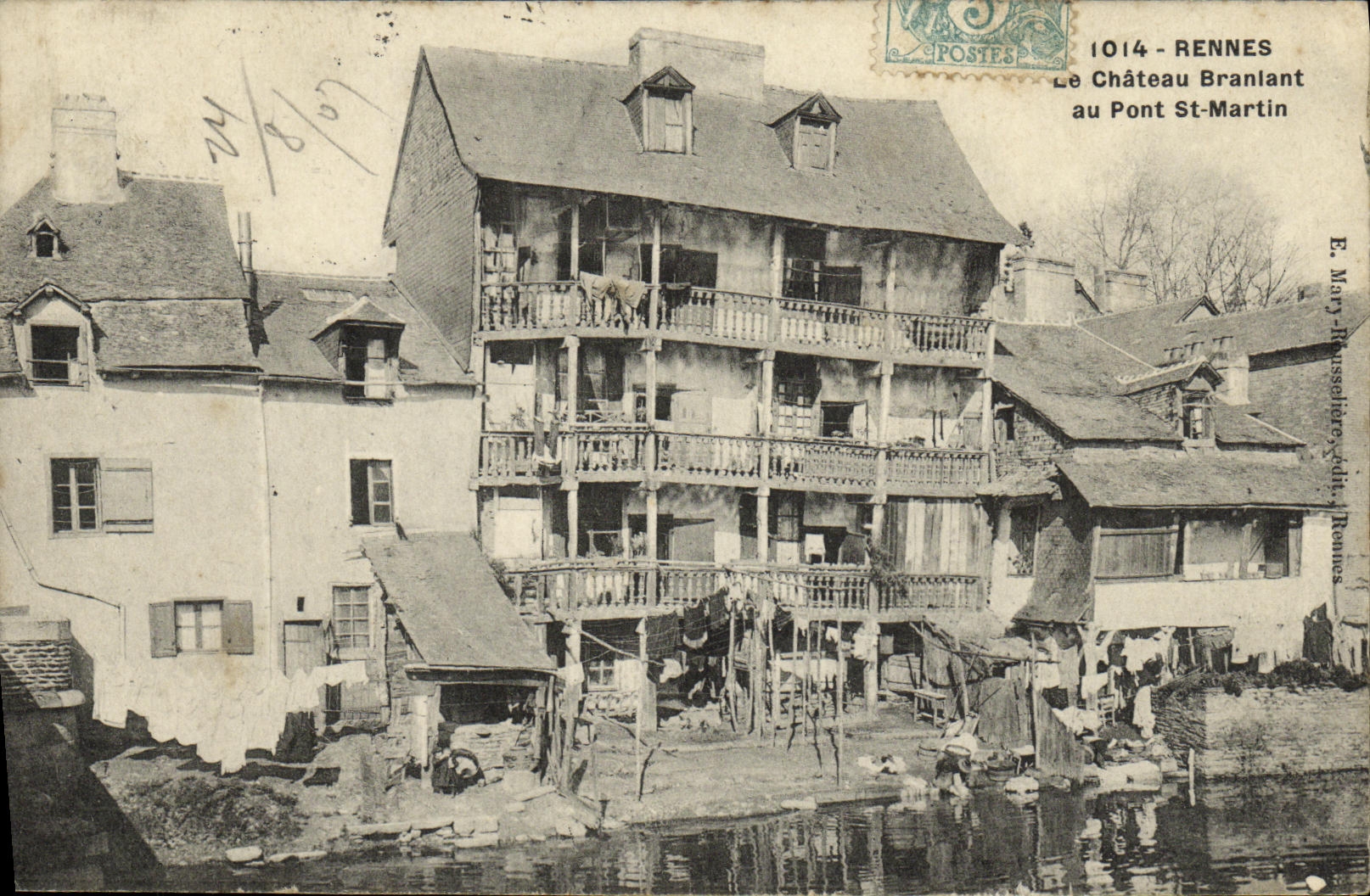VINTAGE POSTCARD Rennes the Castle Shaking with the Bridge St Martin