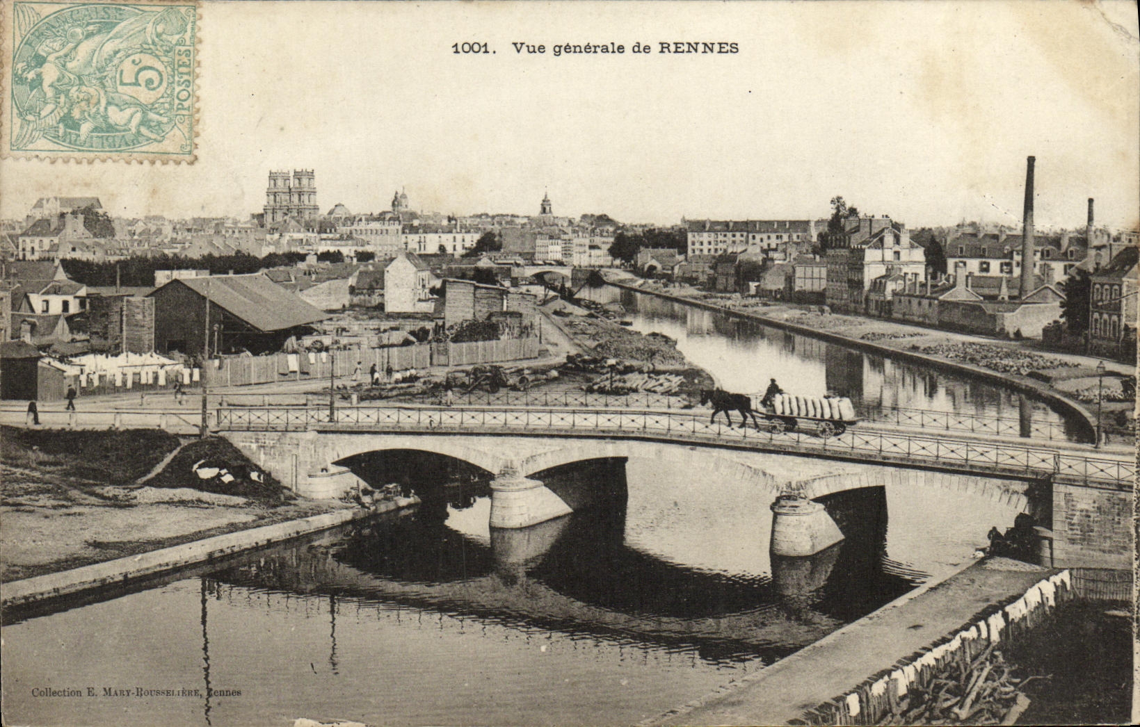 VINTAGE POSTCARD View of Rennes