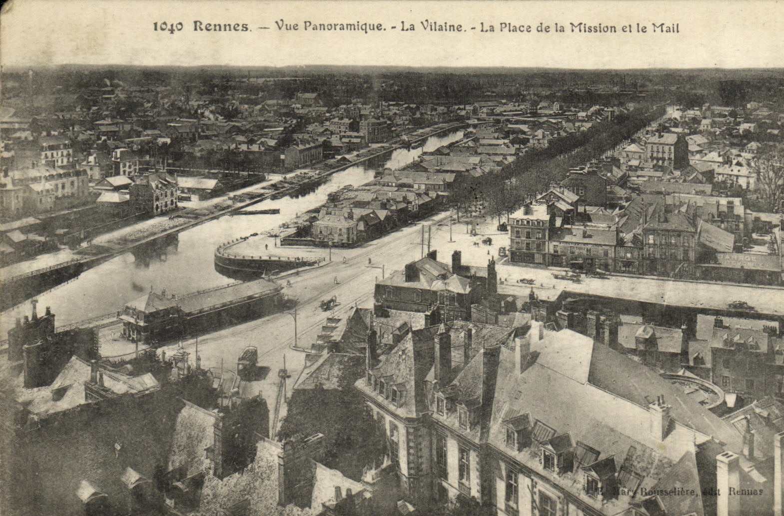 CPA Rennes Vue Panoramique La Vilaine la Place de la Mission et le Mail