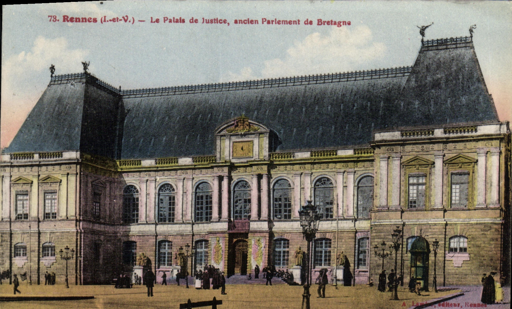 VINTAGE POSTCARD Rennes Law courts old Parliament of Brittany