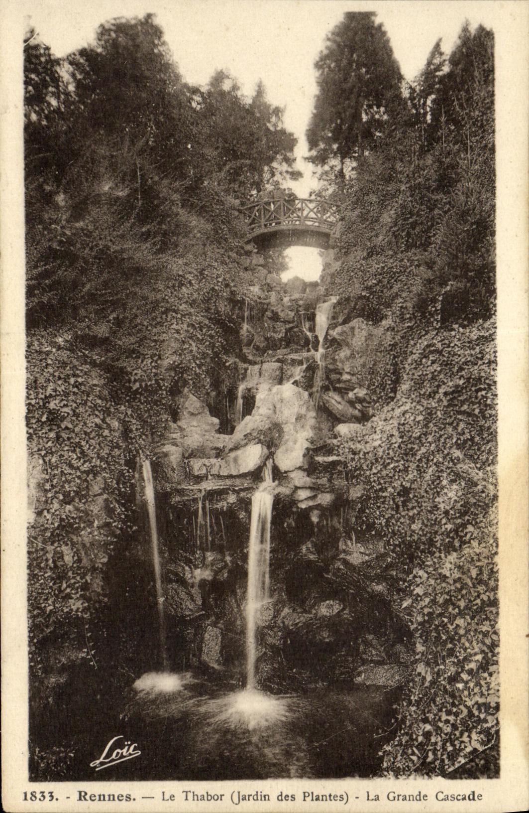 VINTAGE POSTCARD Rennes Thabor the Large Cascade