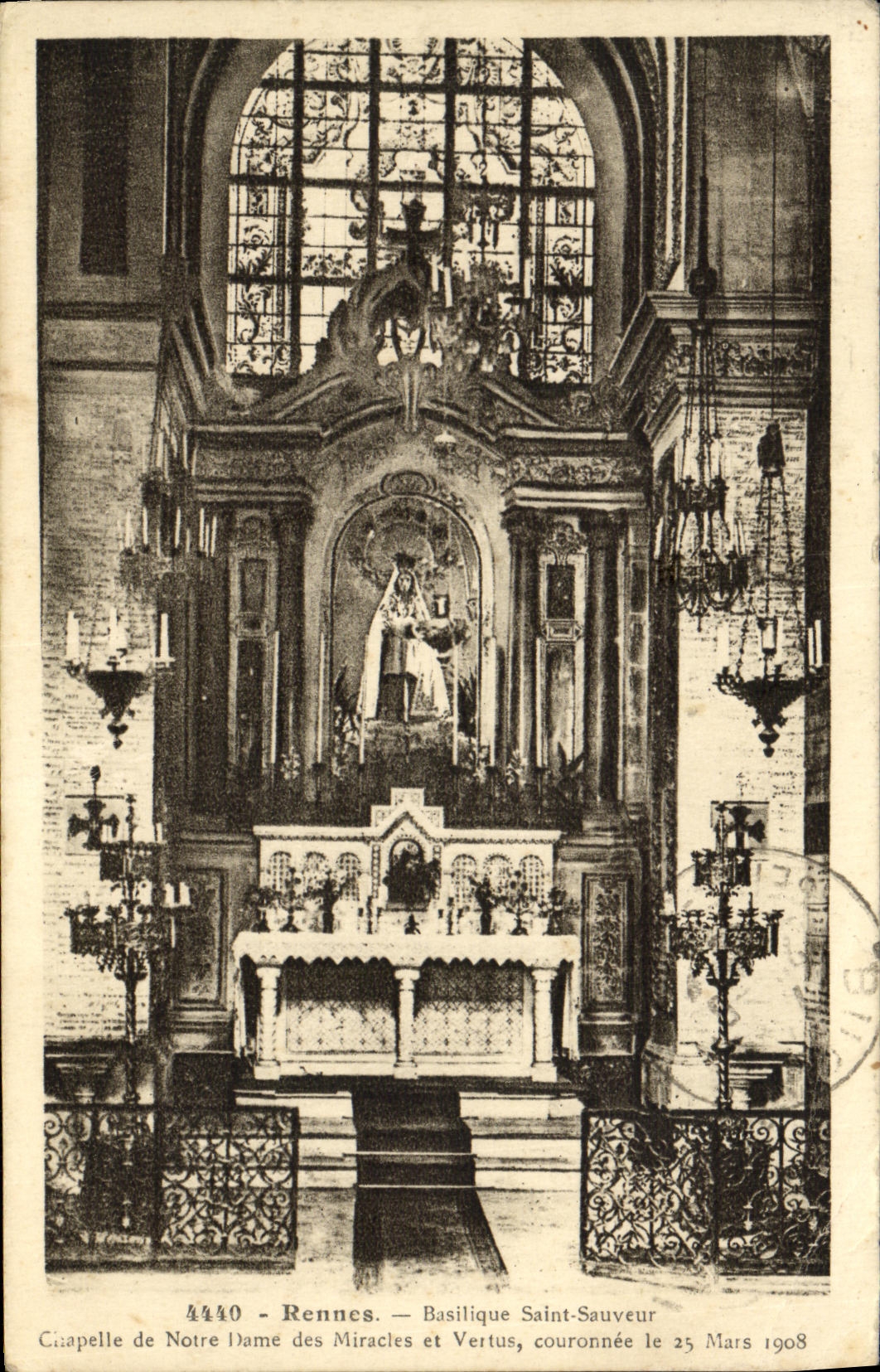 CPA Rennes Basilique Saint Sauveur Chapelle de Notre Dame des miracles et vertus 
