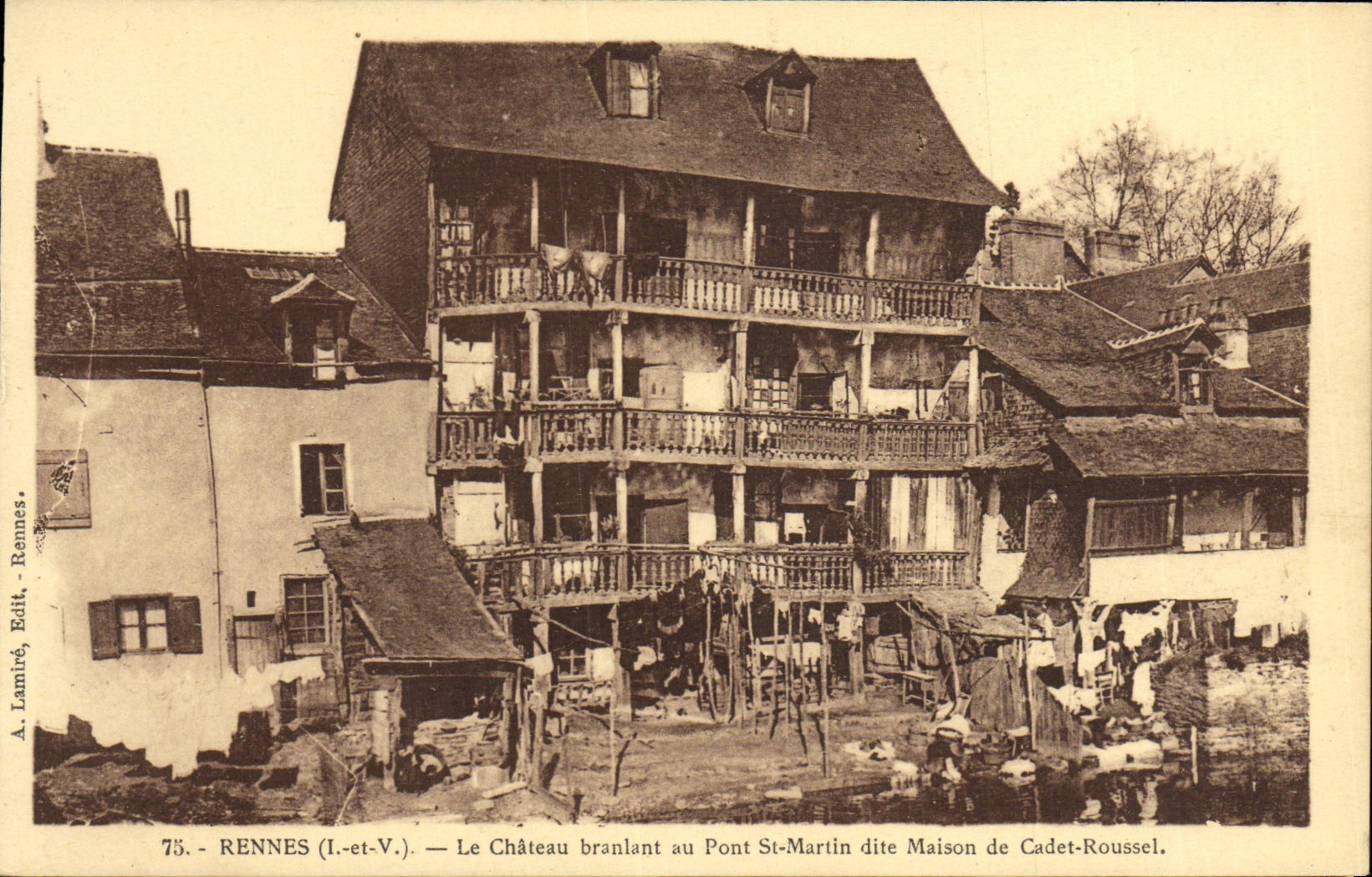 VINTAGE POSTCARD Rennes the Castle shaking with the Bridge St Martin known as House of Roussel Junior