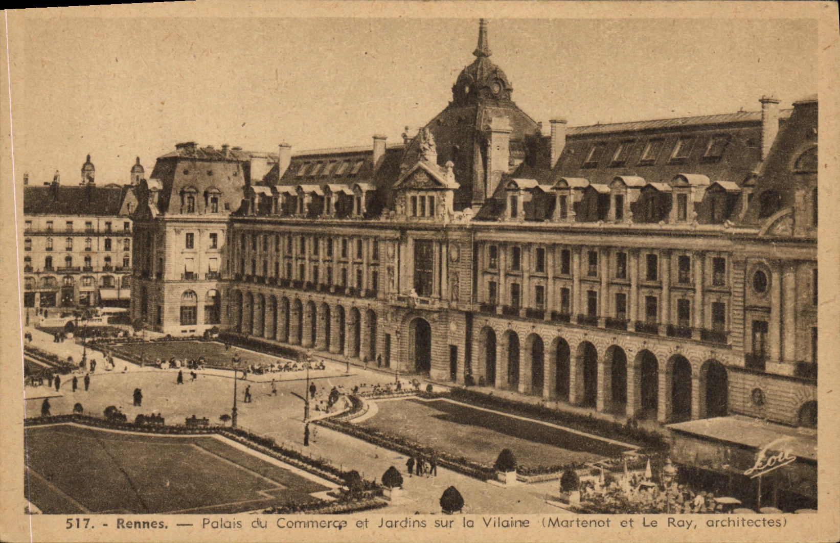 CPA Rennes Palais du Commerce et Jardins sur la Vilaine 