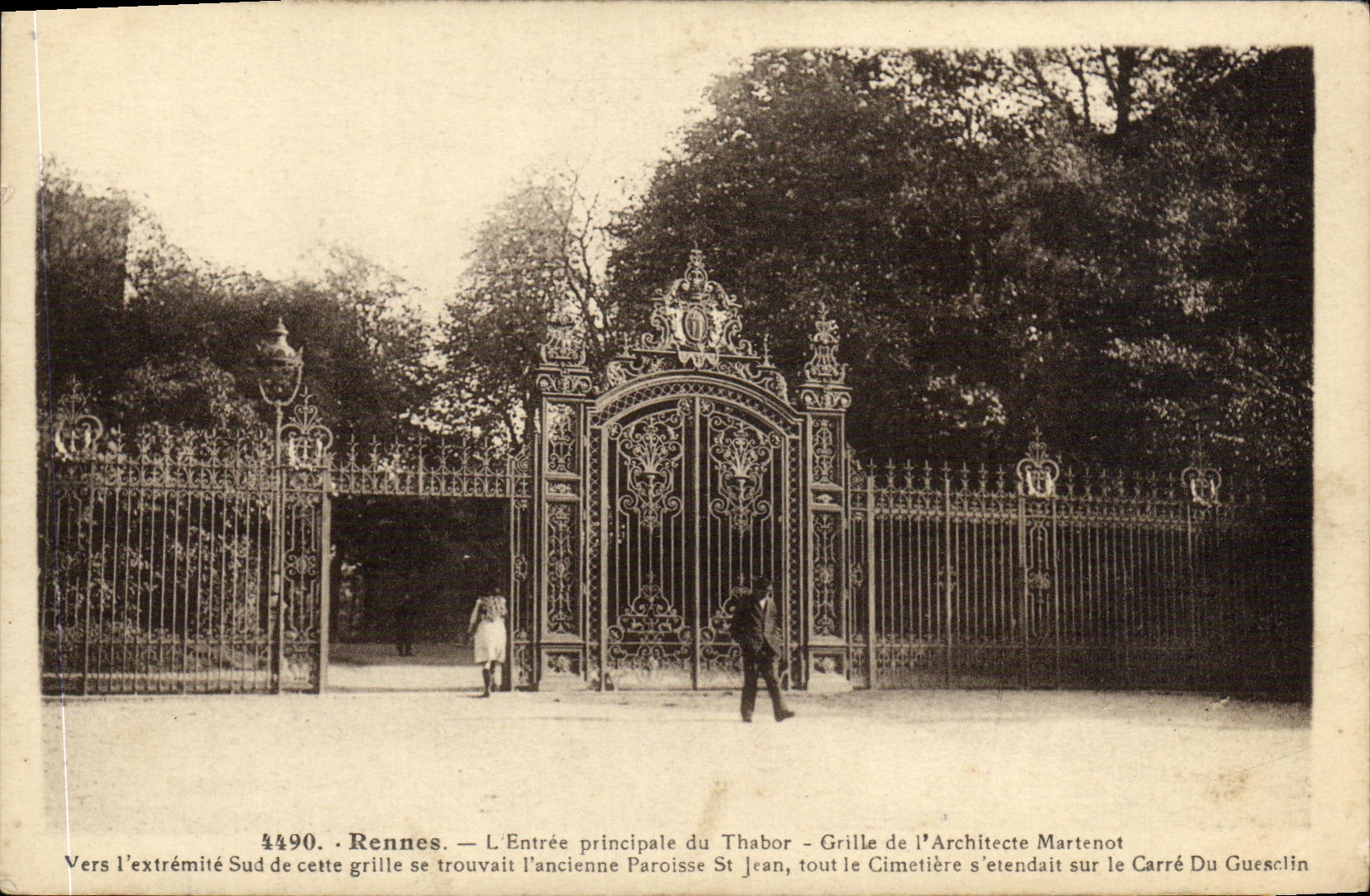 VINTAGE POSTCARD Rennes L Main entrance of Thabor Roasts L Martenot architect
