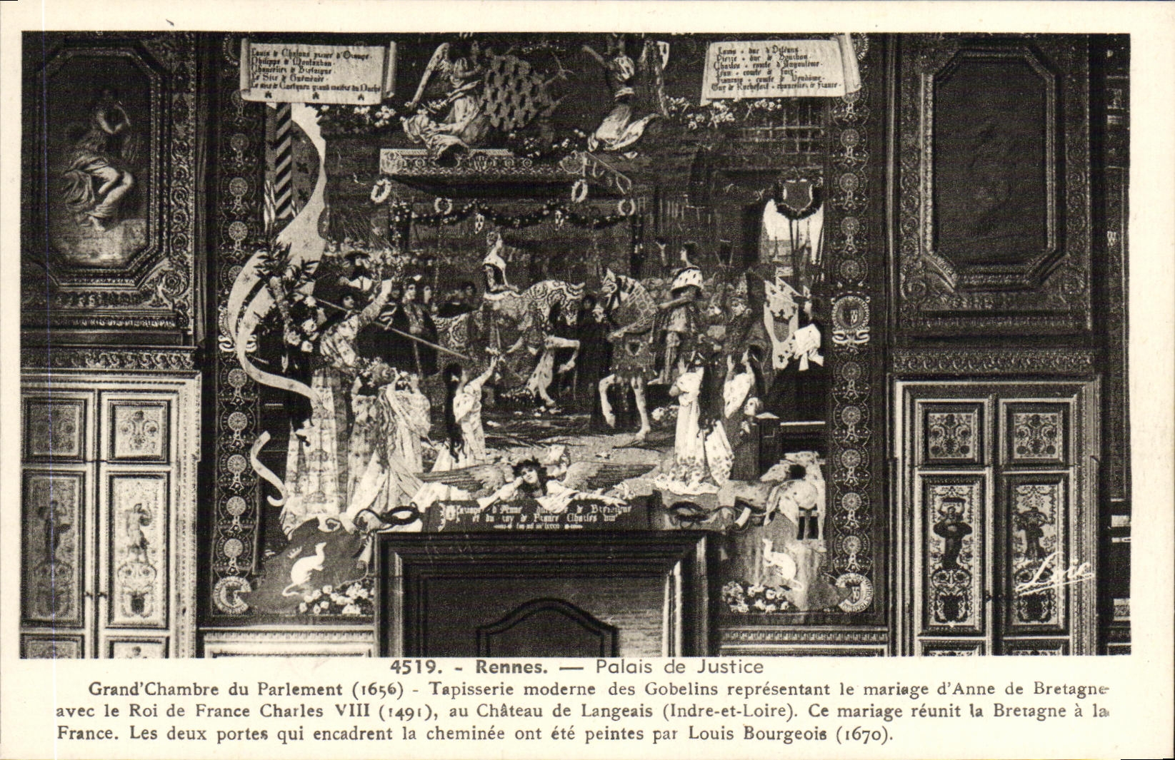 CPA Rennes Palais de Justice Grand Chambre du parlement Tapisserie Moderne des Gobelins