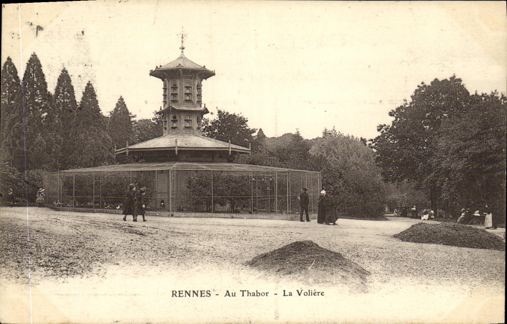 VINTAGE POSTCARD Rennes In Thabor the Birdcage Birds
