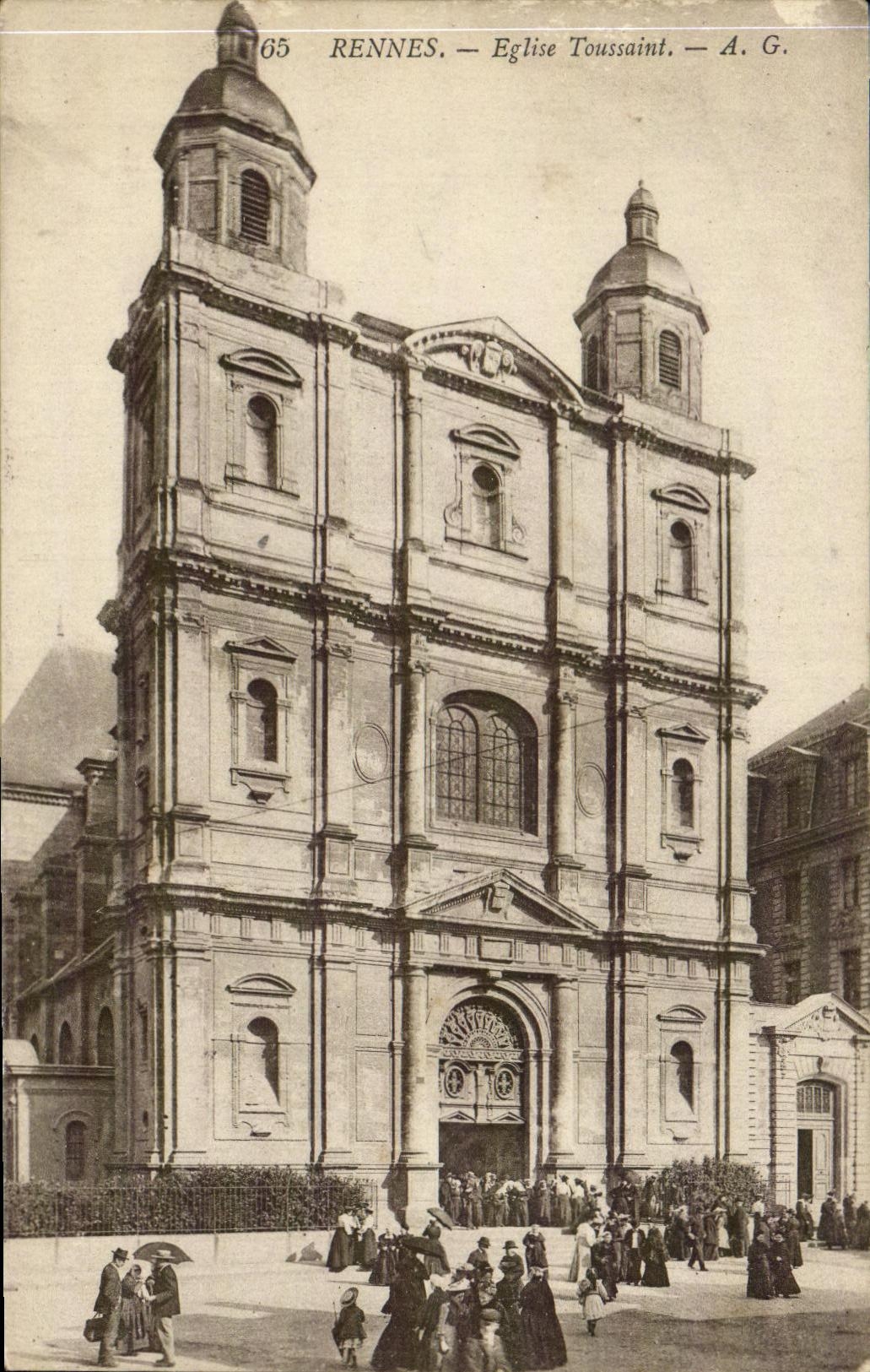 VINTAGE POSTCARD Rennes All Saints  day Church