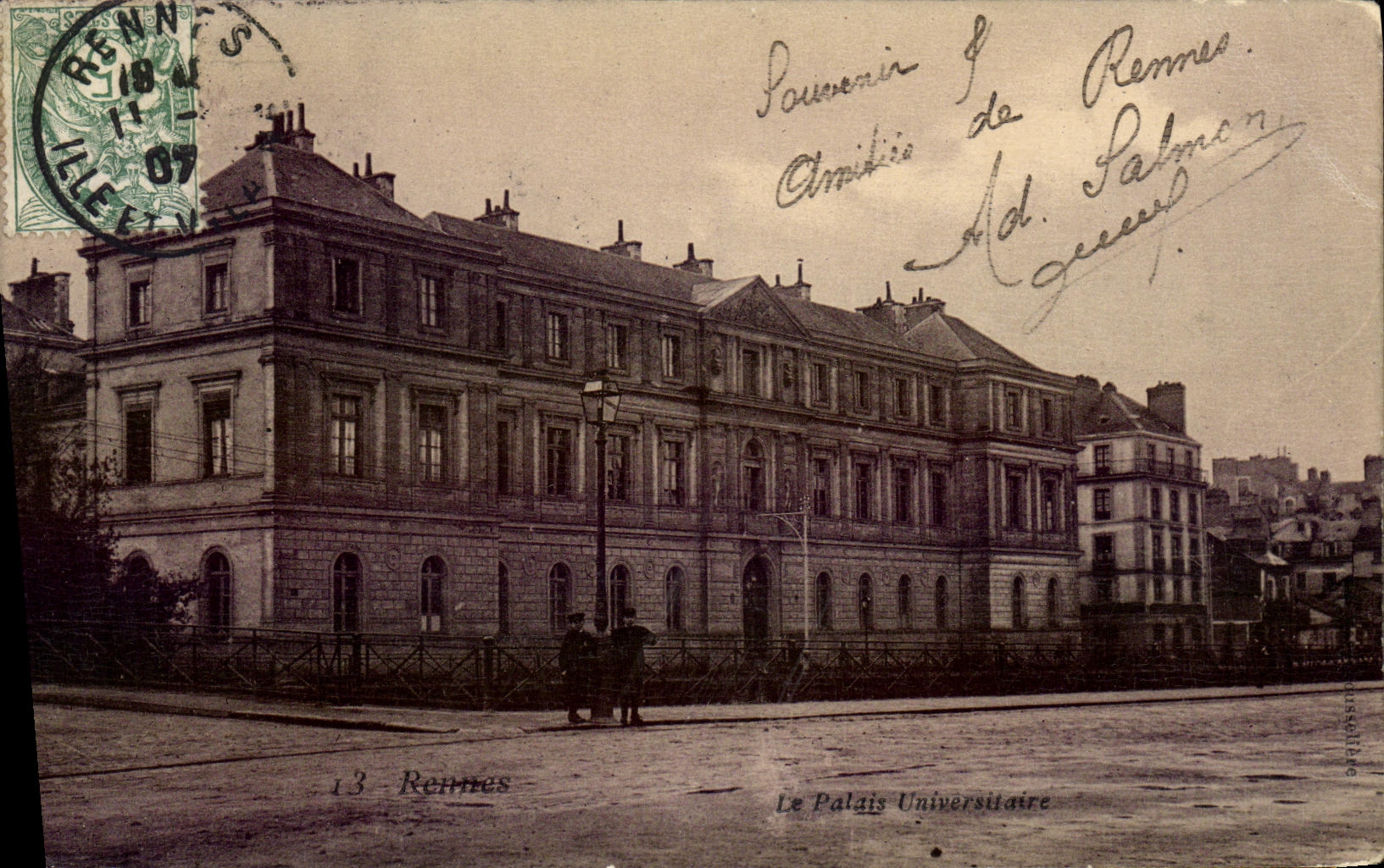 VINTAGE POSTCARD Rennes the University Palate