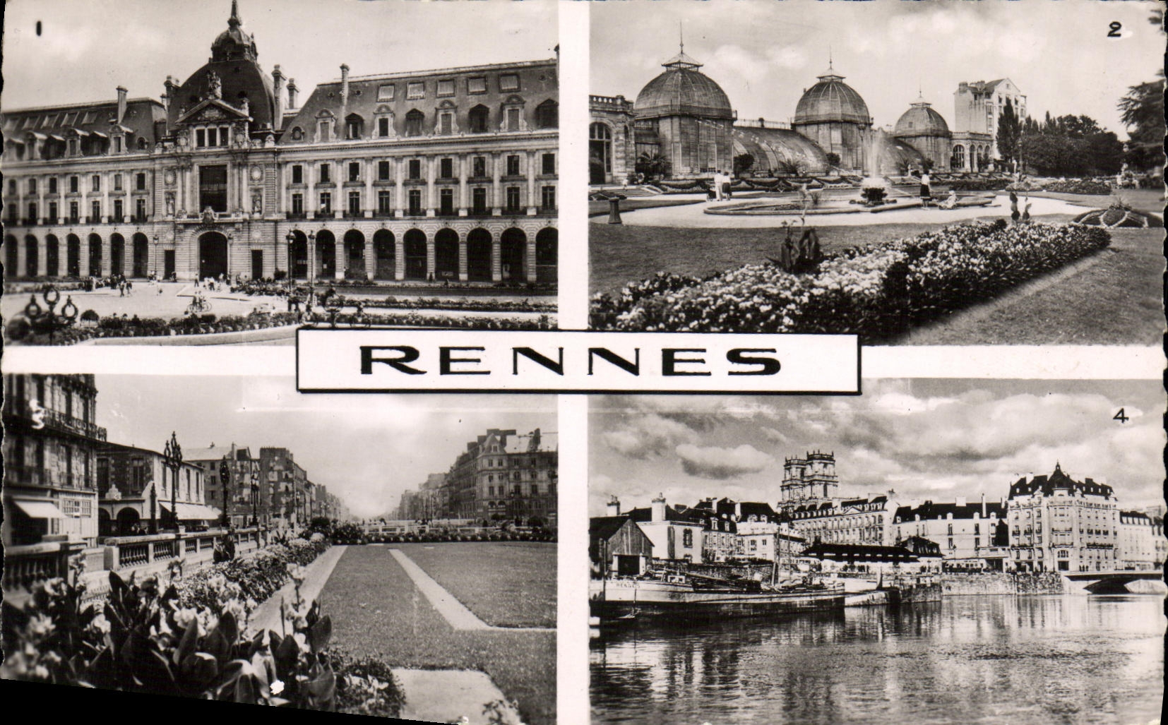 MODERN CARD Rennes Palate the Commercial English Garden of Thabor and the Greenhouses Quays and the gardens on Unpleasant the New Bridge