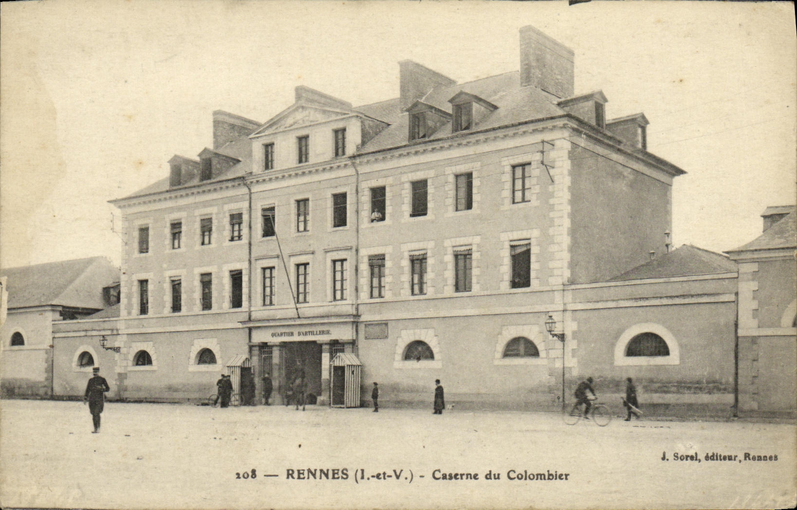 VINTAGE POSTCARD Rennes Barracks of the Dovecote District D Militaria artillery