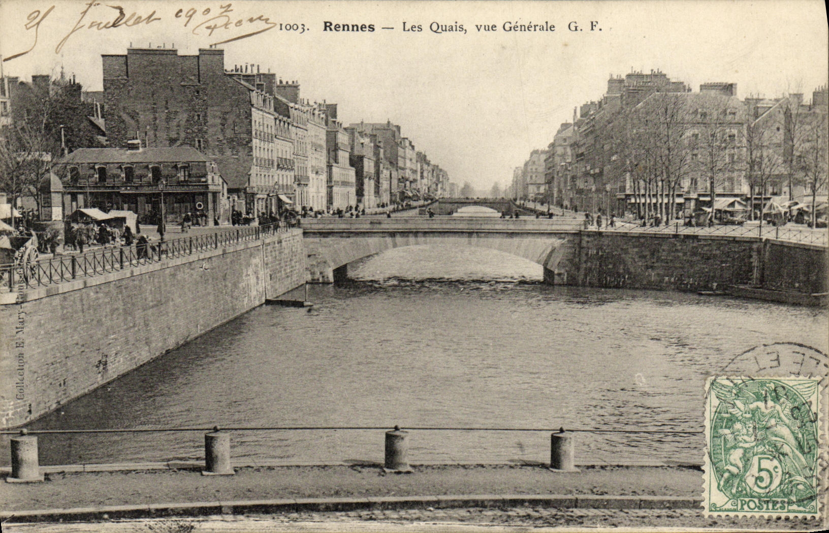 CPA Rennes Les Quais vue Generale