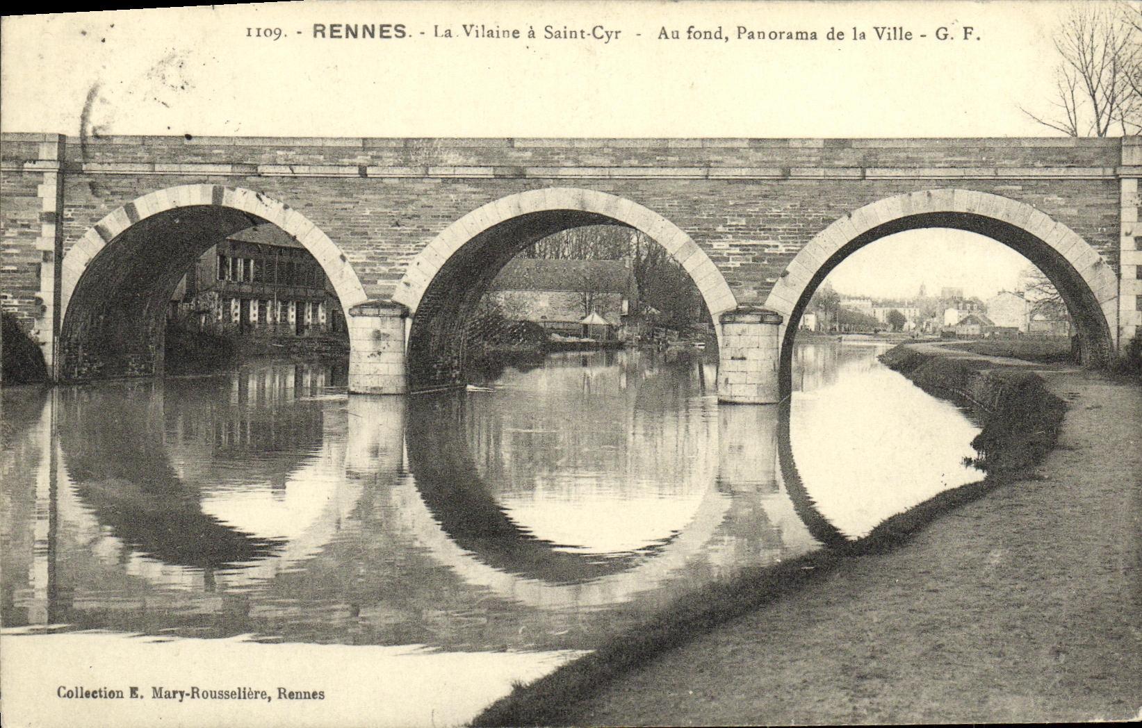 VINTAGE POSTCARD Rennes the Unpleasant one has Saint Cyr At the Panorama bottom of the City