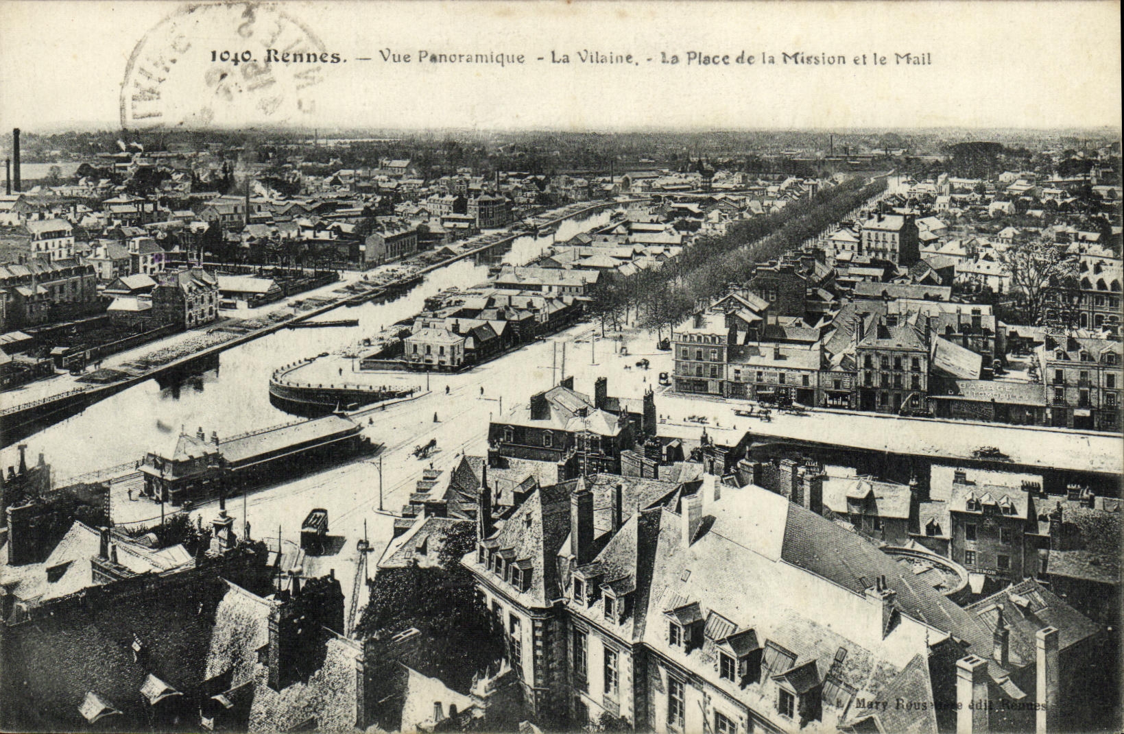 CPA Rennes Vue Panoramique La Vilaine La Place de la Mission et le Mail