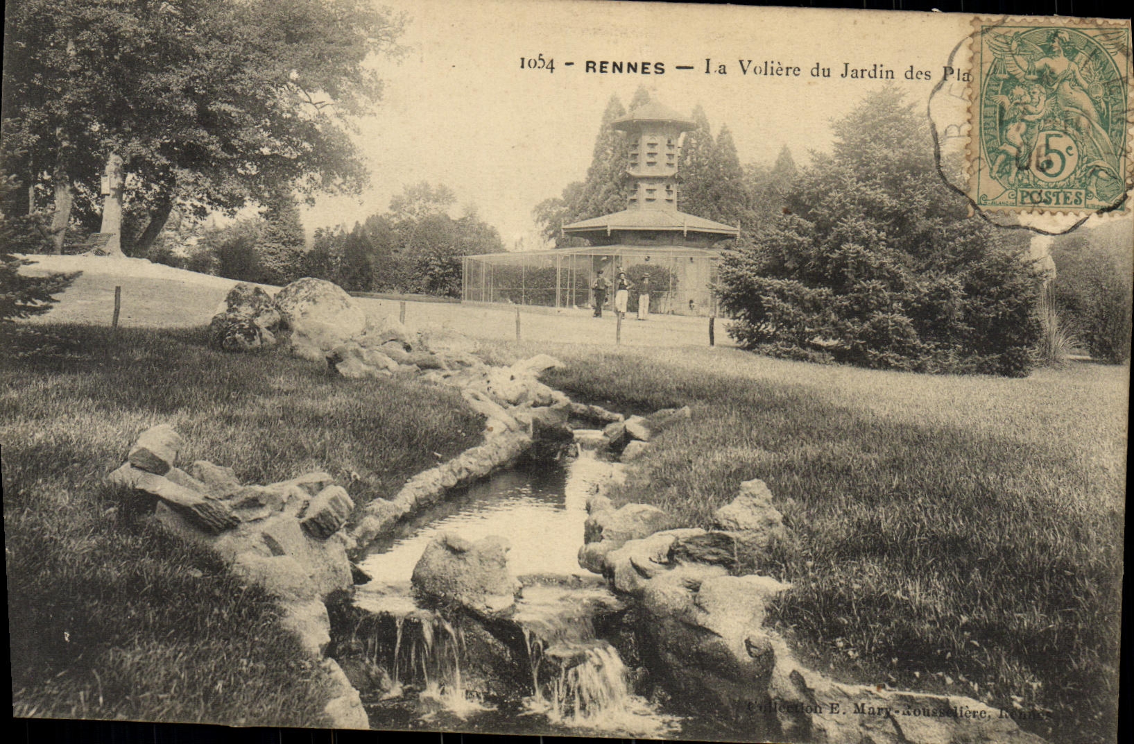 VINTAGE POSTCARD Rennes the Birdcage of the Botanical garden