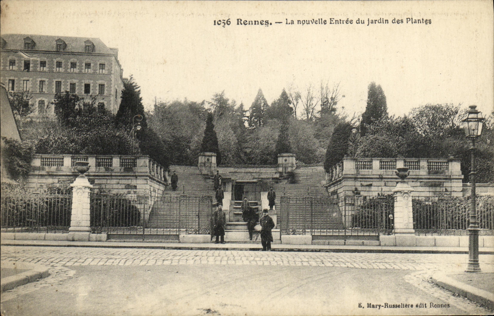 VINTAGE POSTCARD Rennes the new entry of the botanical garden