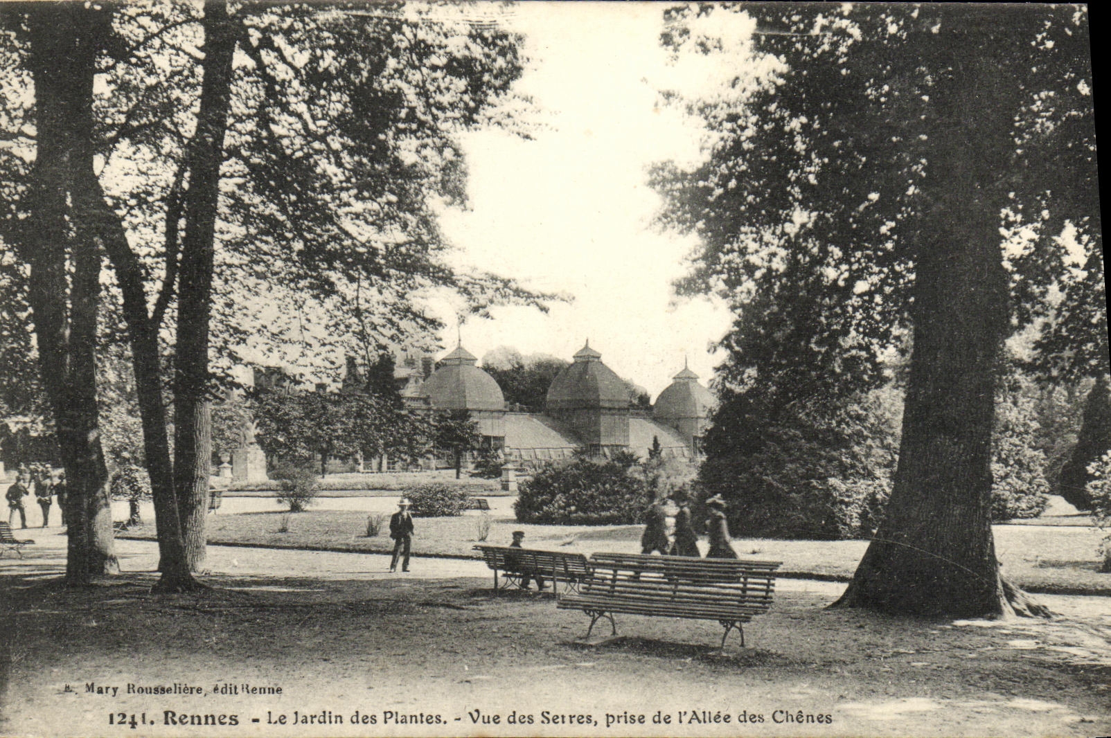 VINTAGE POSTCARD Rennes the Botanical garden Seen Of the Greenhouses taken of L gone of the Oaks