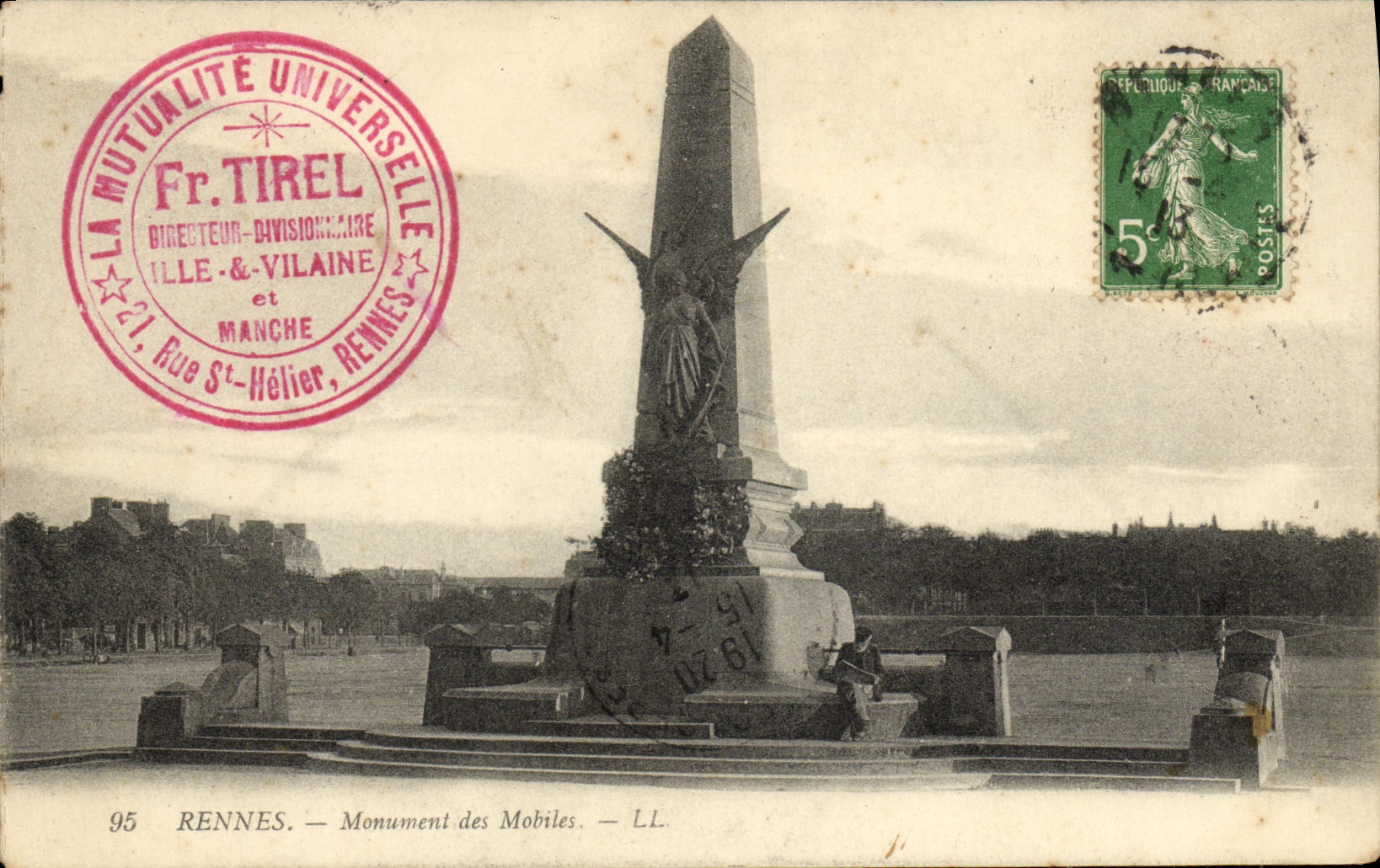 CPA Rennes Monument des Mobiles Militaria
