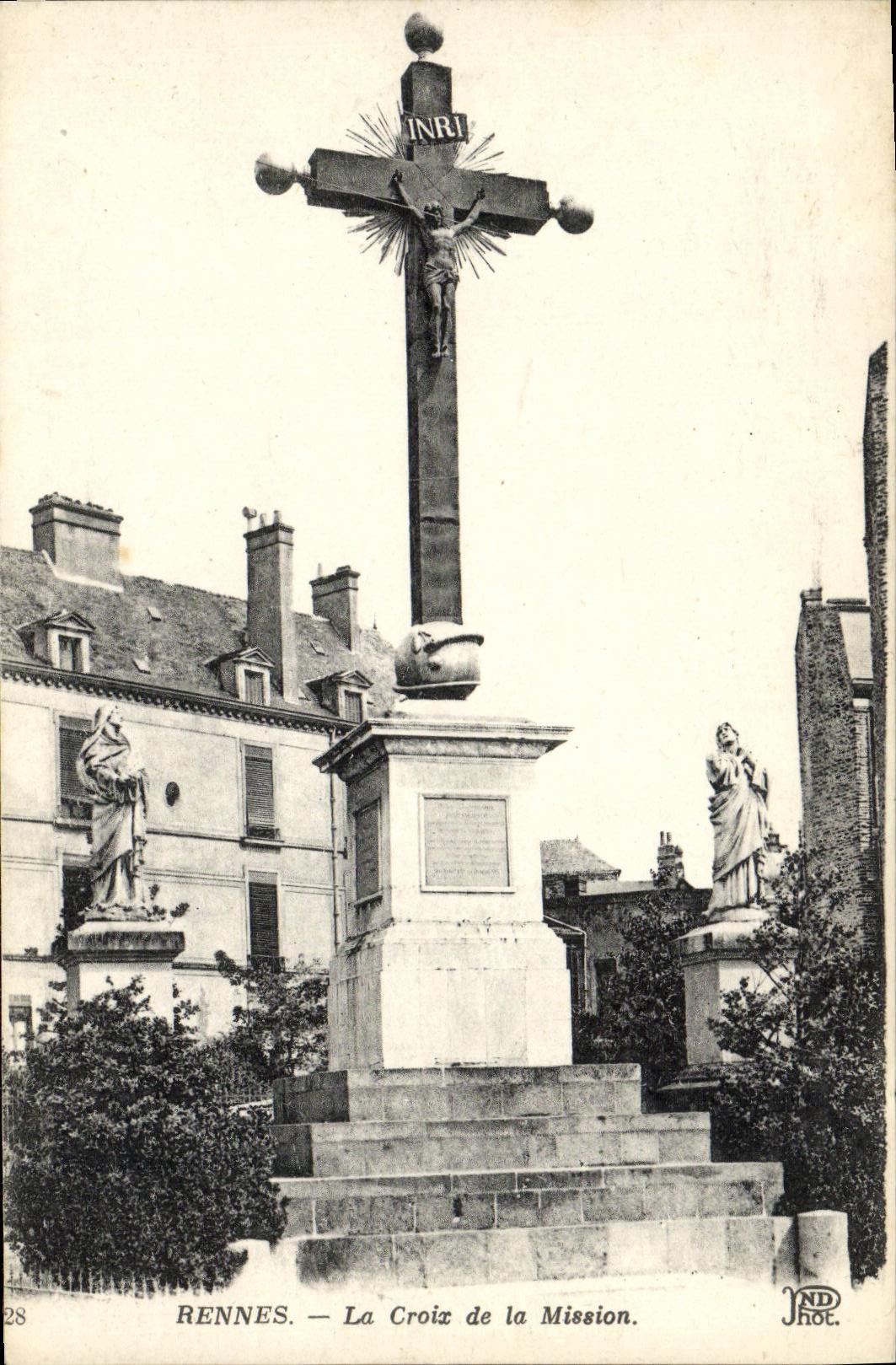 VINTAGE POSTCARD Rennes the Cross of the Mission