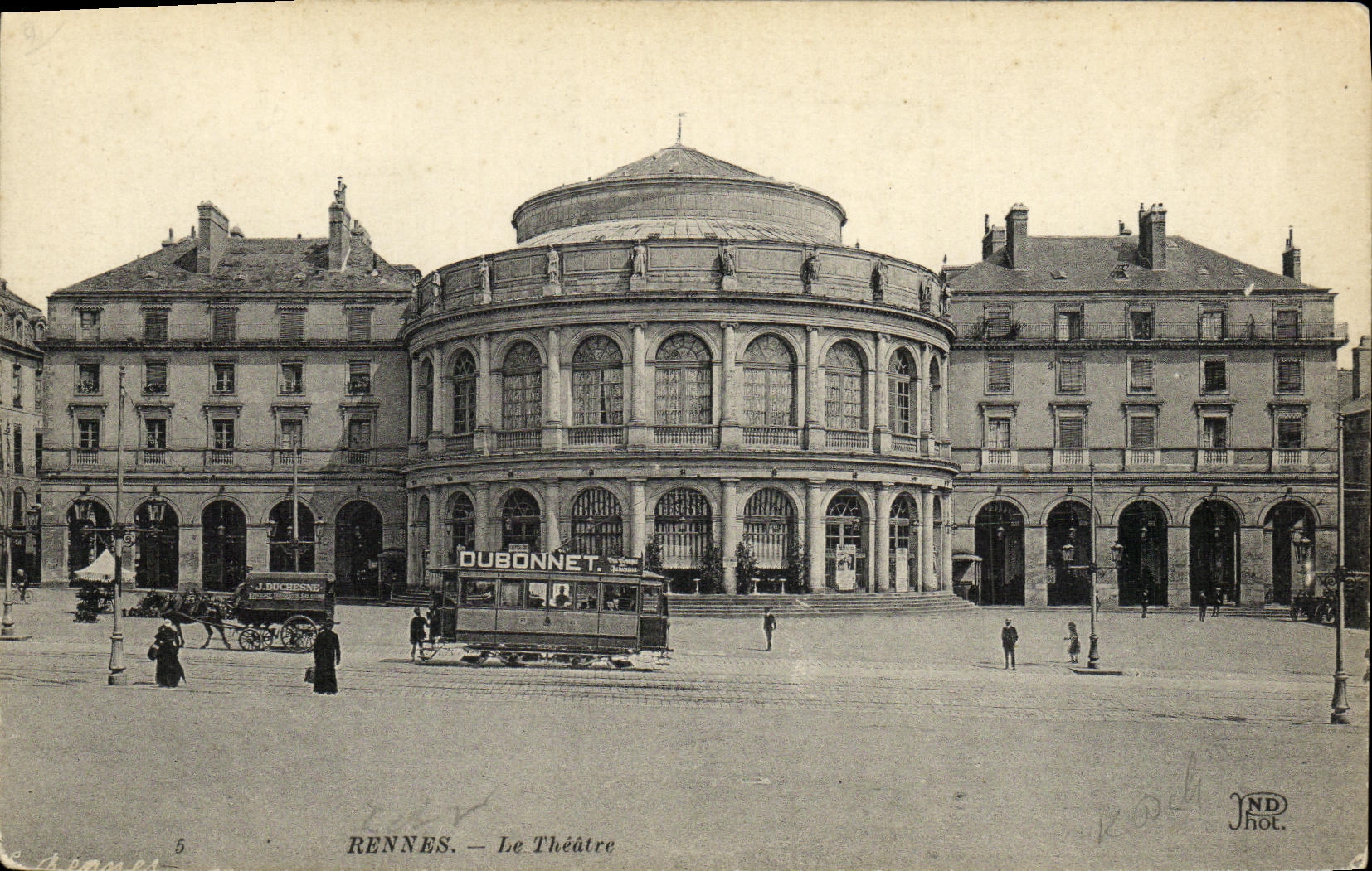 CPA Rennes Le Theatre Tramway Dubonnet