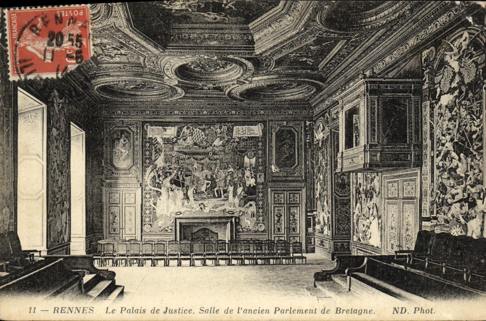 CPA Rennes Le Palais de Justice Salle De L Ancien Parlement de Bretagne 