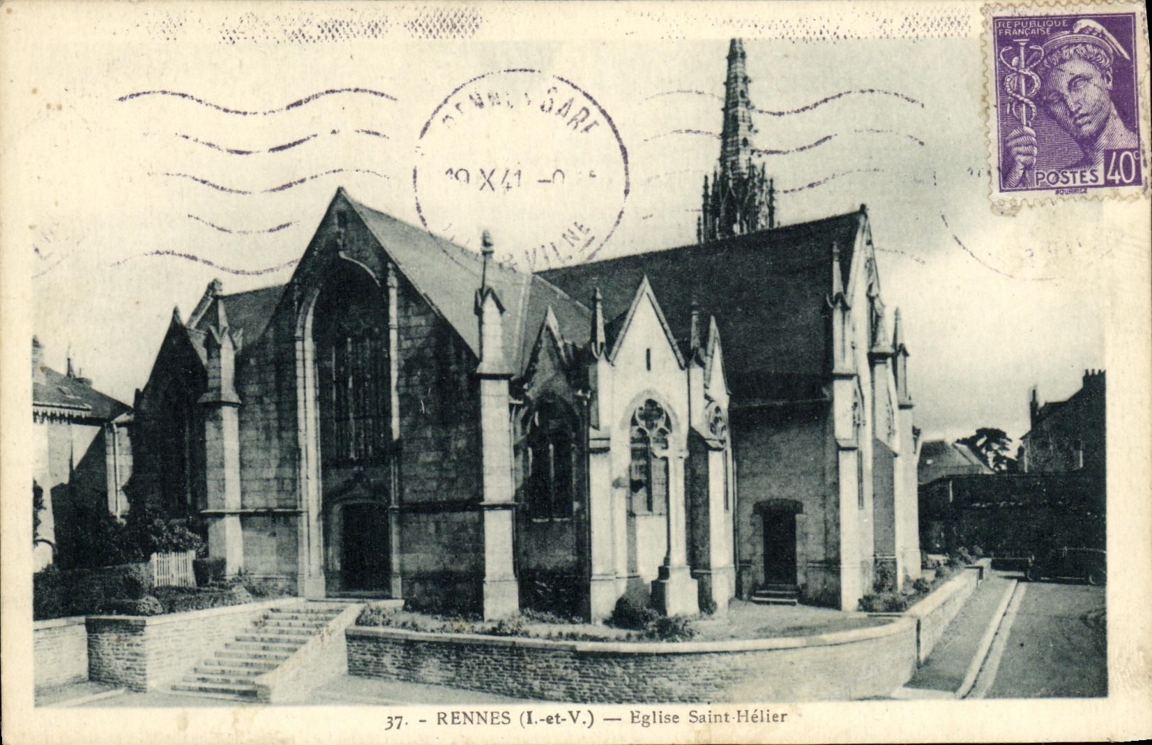 CPA Rennes Eglise Saint Hellier