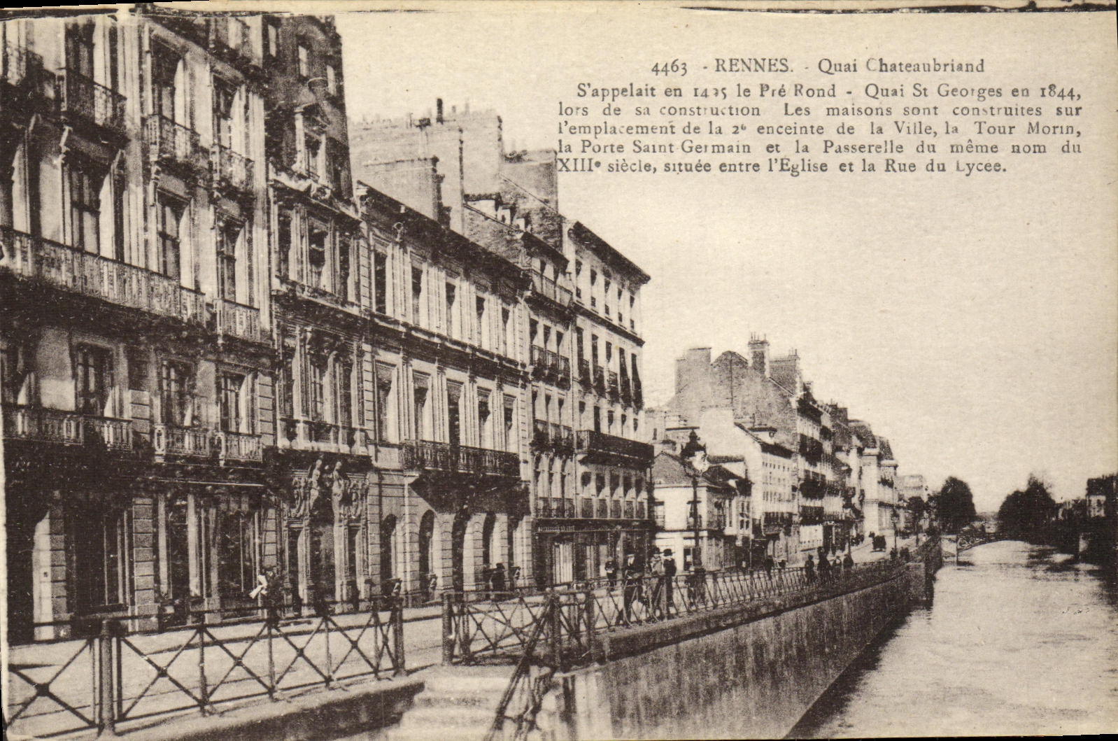 VINTAGE POSTCARD Rennes Quay Chateaubriant
