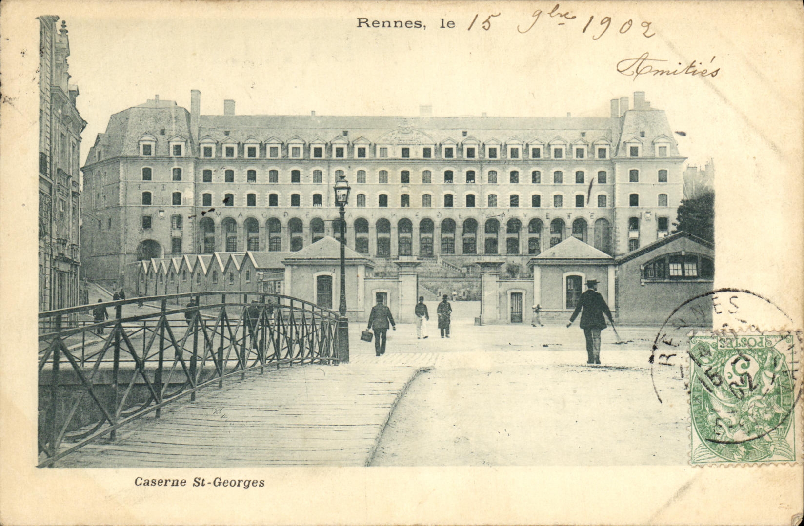 CPA Rennes le Caserne St Georges Militaria carte precurseur 