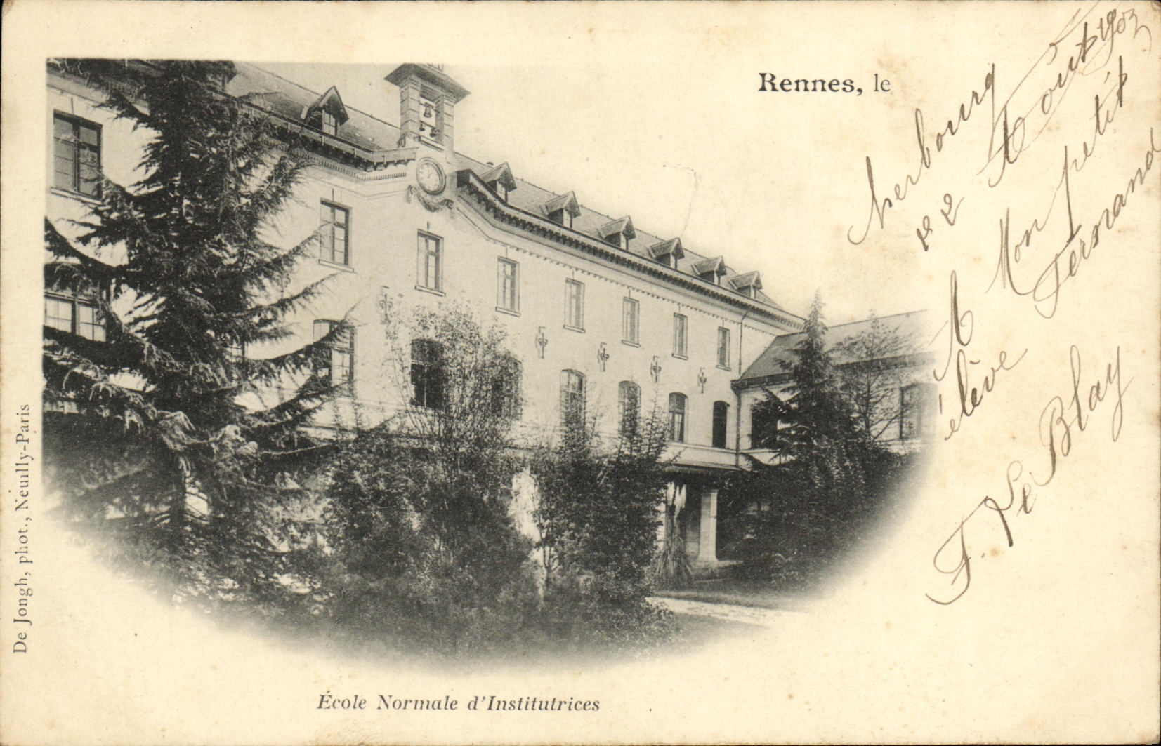 CPA Rennes Ecole normale d institutrices carte precurseur
