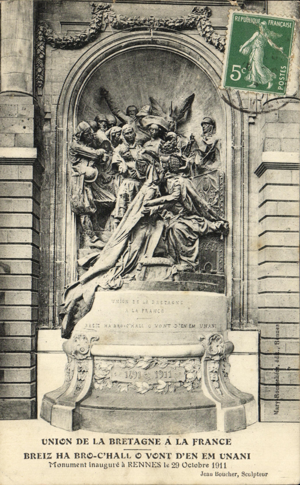 CPA Union De La Bretagne A La France Rennes Militaria