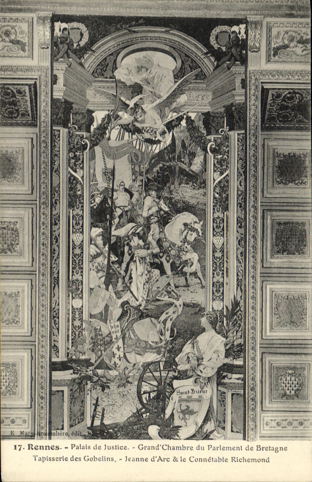 CPA Rennes Palais de Justice Grand Chambre du Parlement Tapisserie des Gobelins Jeanne d arc et le connetable Richemond