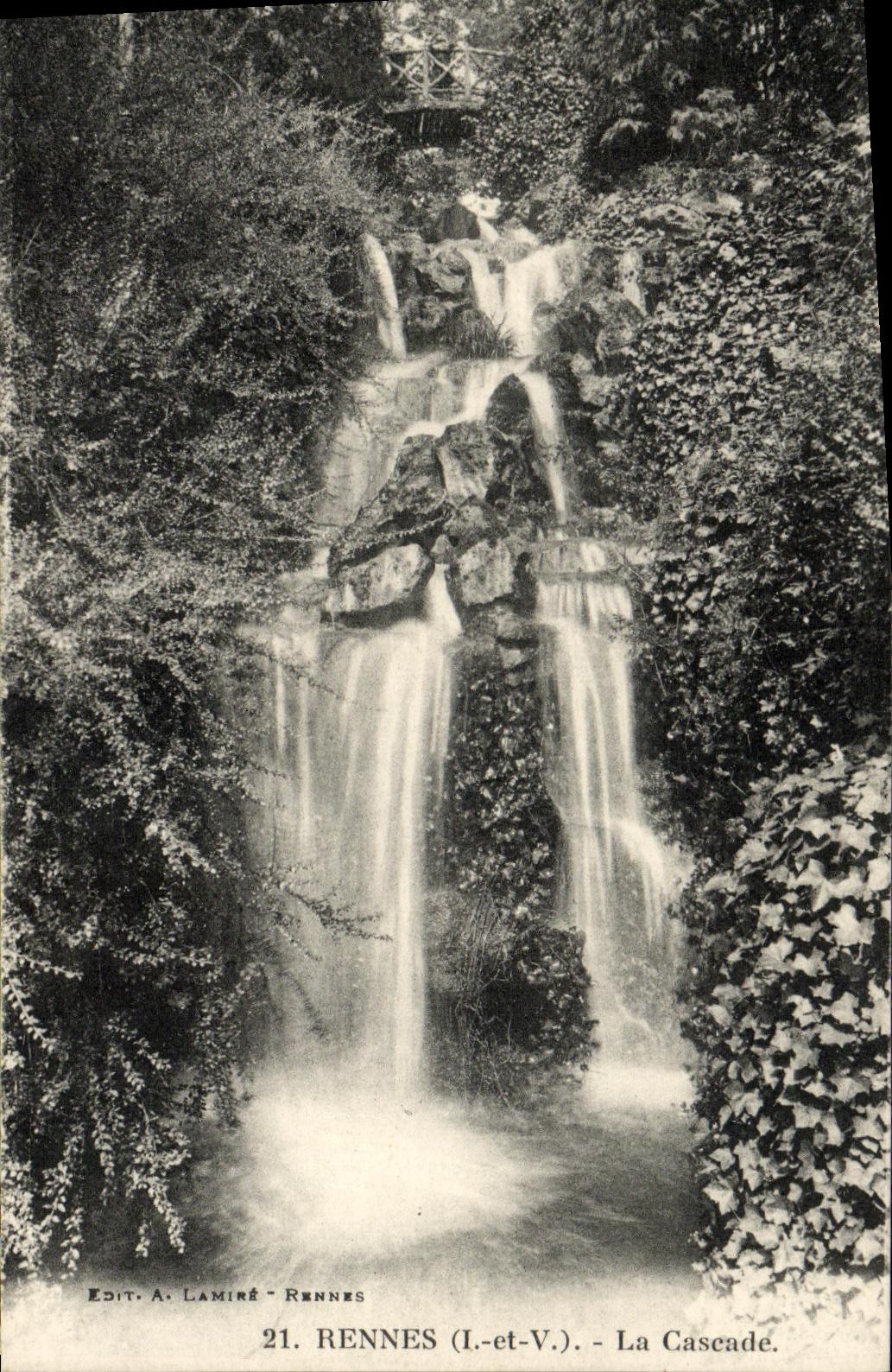 VINTAGE POSTCARD Rennes the Cascade